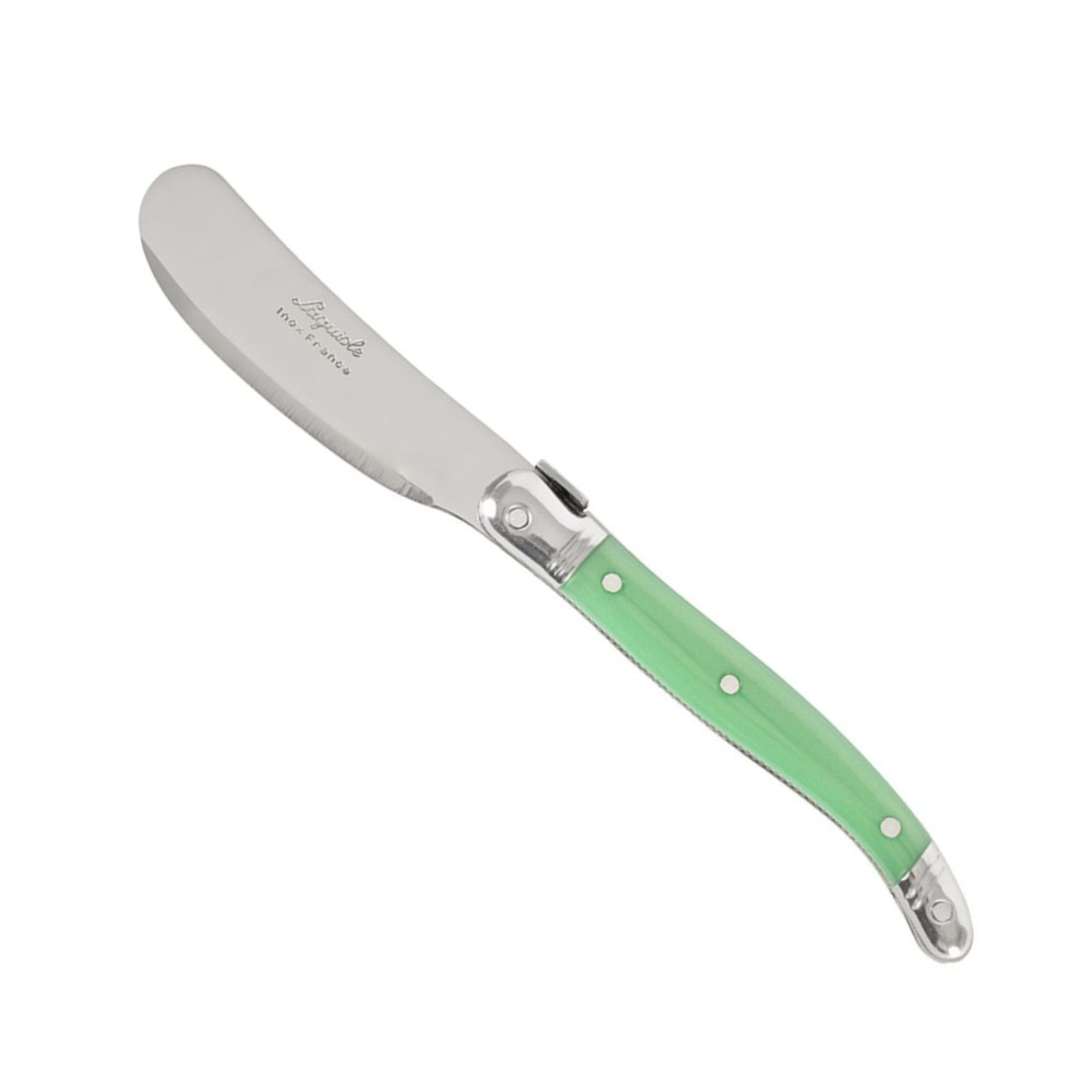 Laguiole Jean Néron Single Butter & Pate Knife - Green