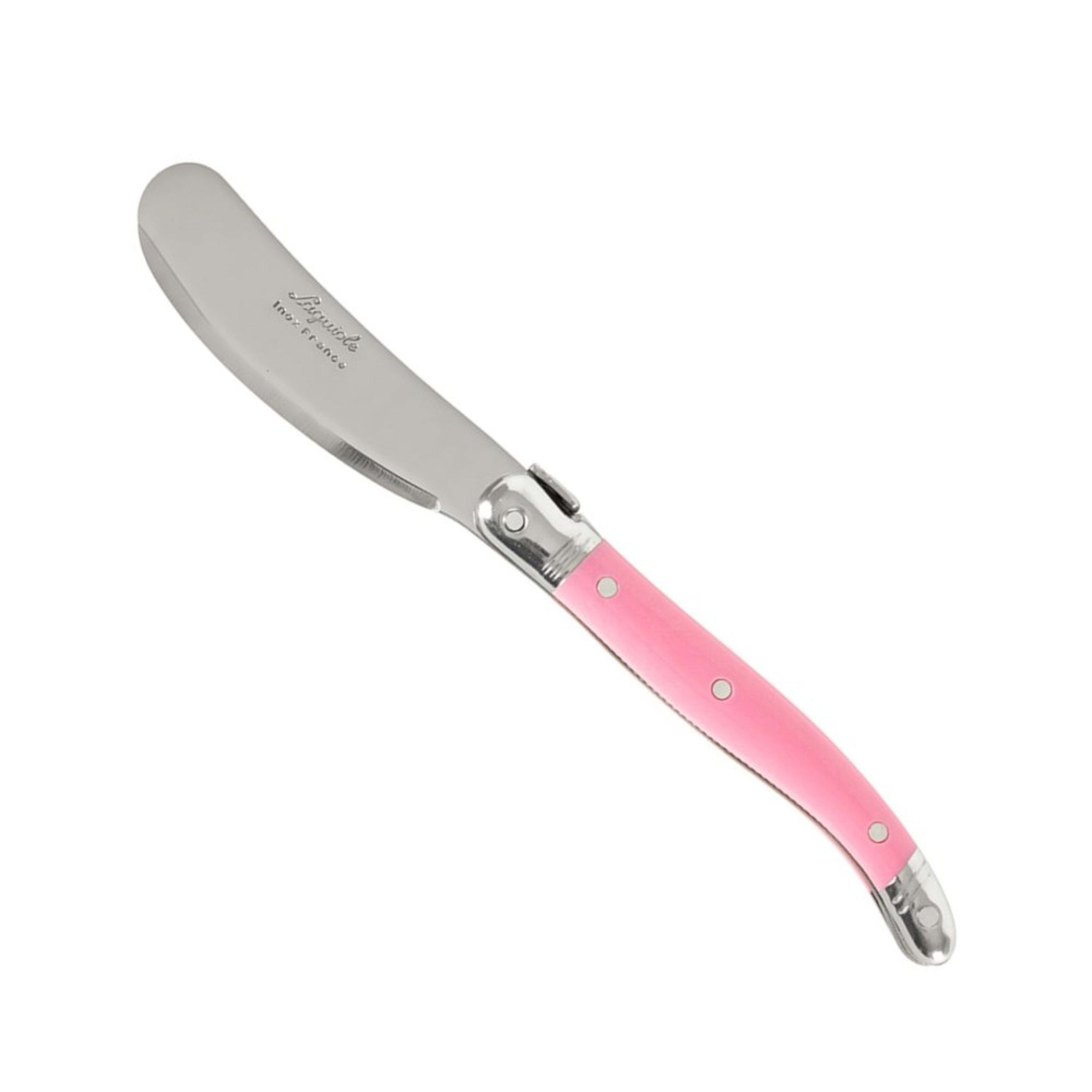 Laguiole Jean Néron Single Butter & Pate Knife - NBCF Pink