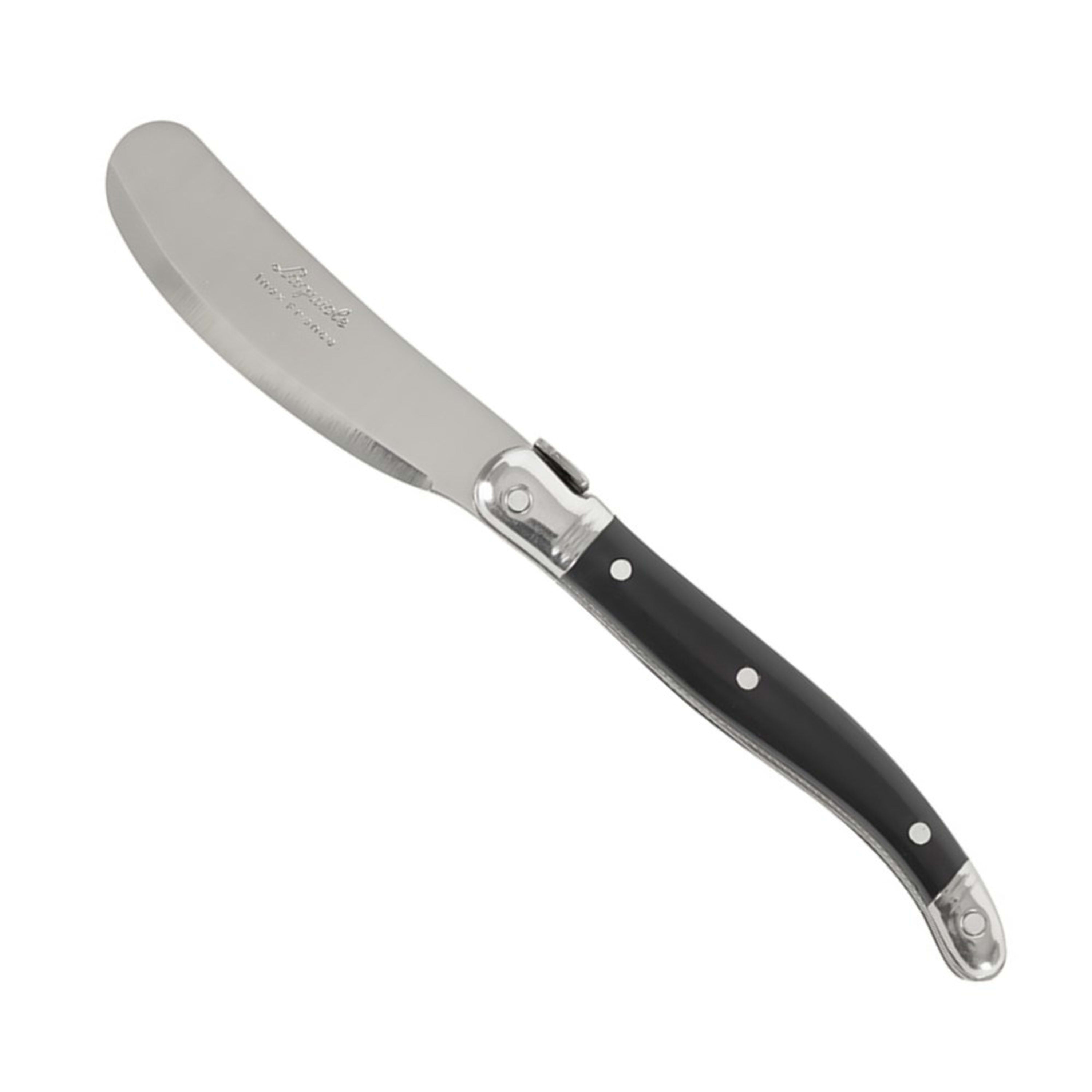 Laguiole Jean Néron Single Butter & Pate Knife - Black