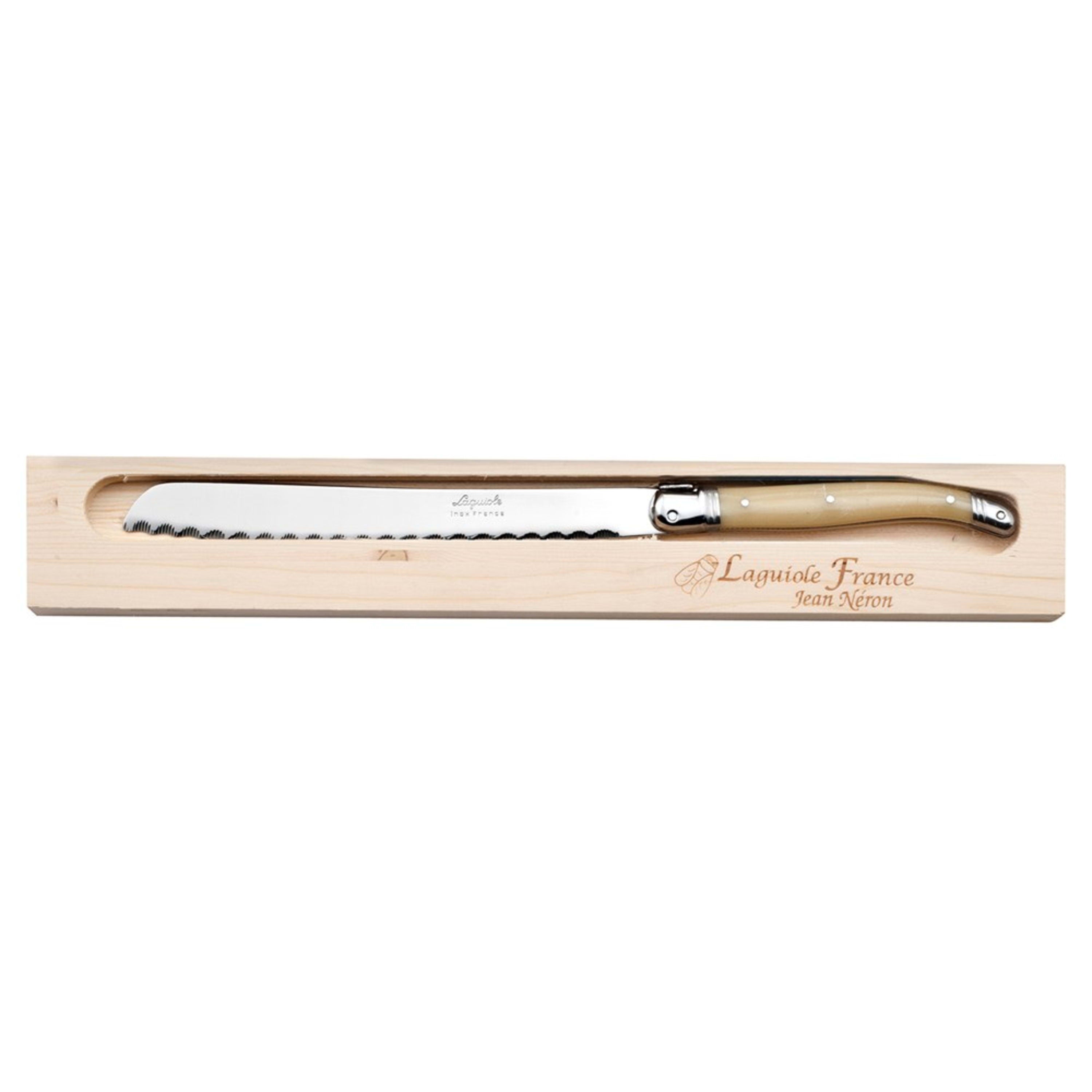 Laguiole Jean Néron Bread Knife - Light Horn