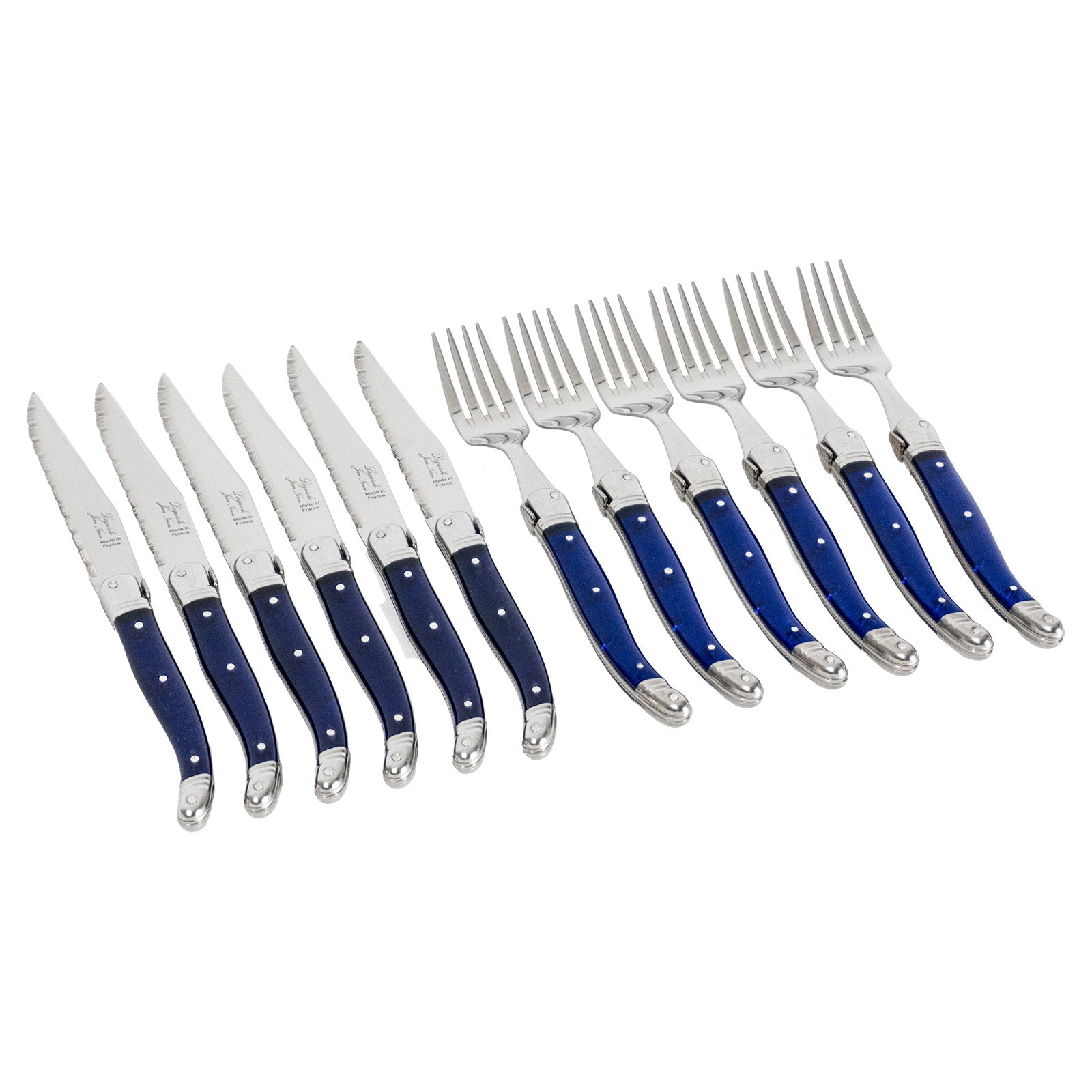 Laguiole Jean Neron Cutlery Set of 12 - French Blue
