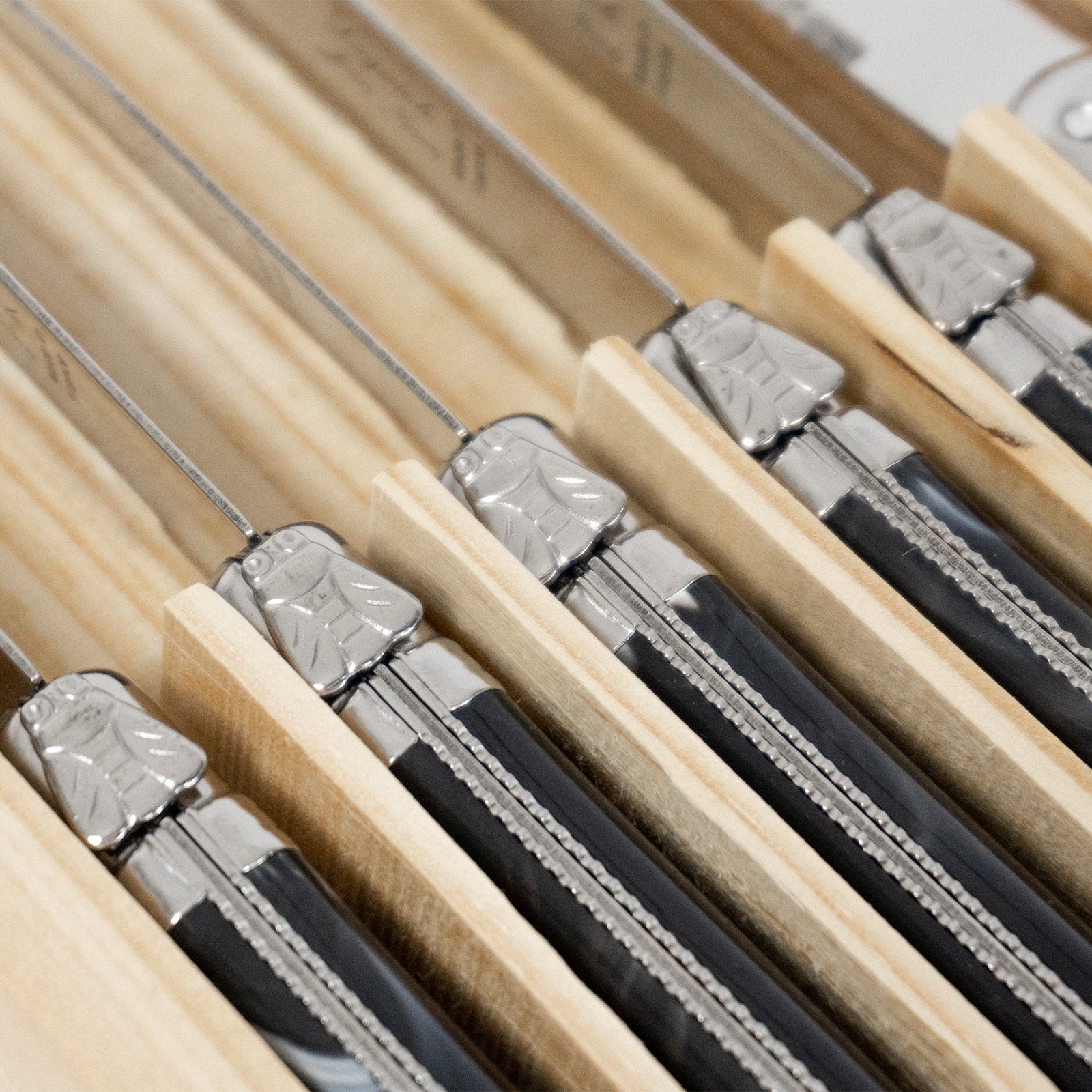 Laguiole Jean Neron Cutlery Set of 12 - Black Horn