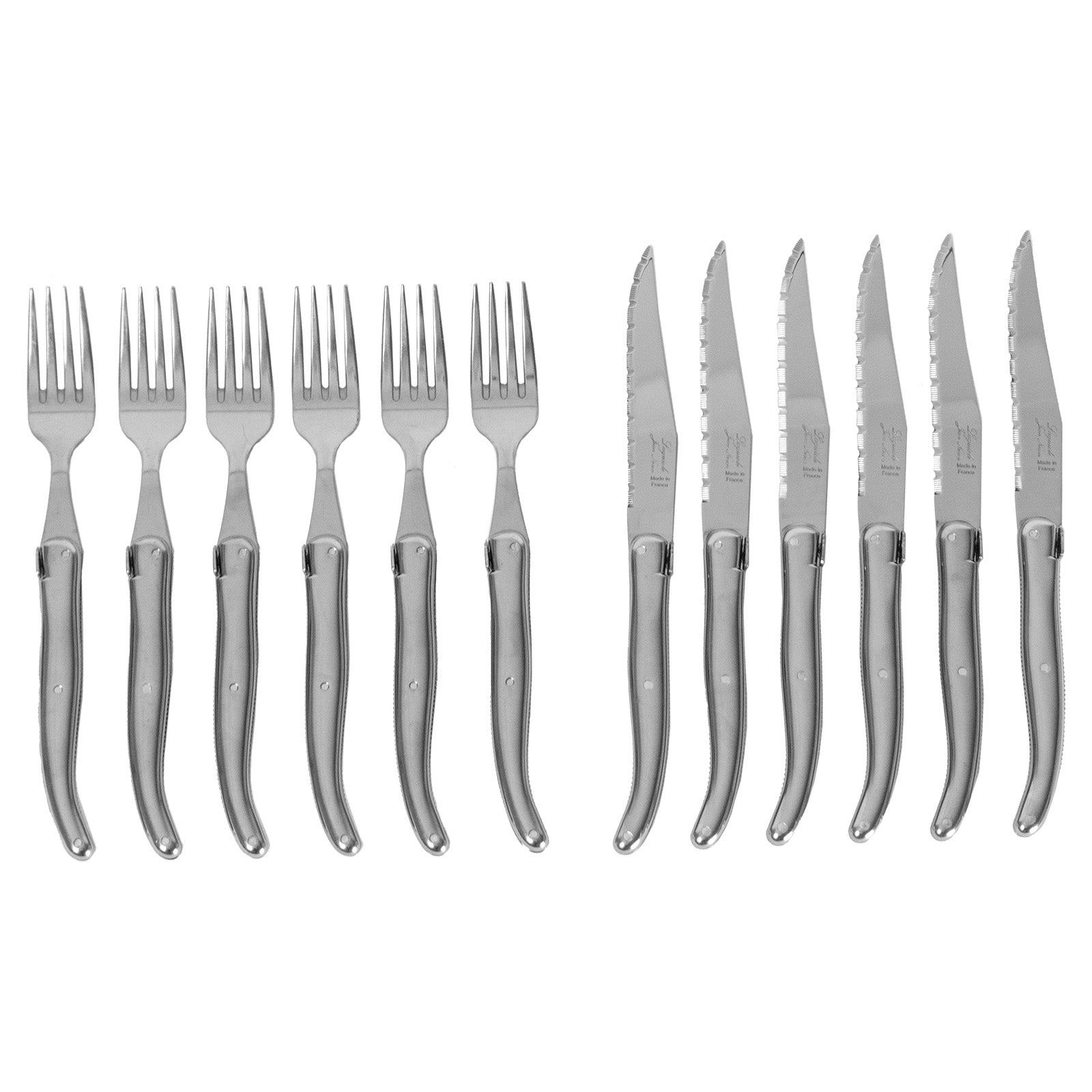 Laguiole Jean Neron Stainless Steel Handle Cutlery Set of 12