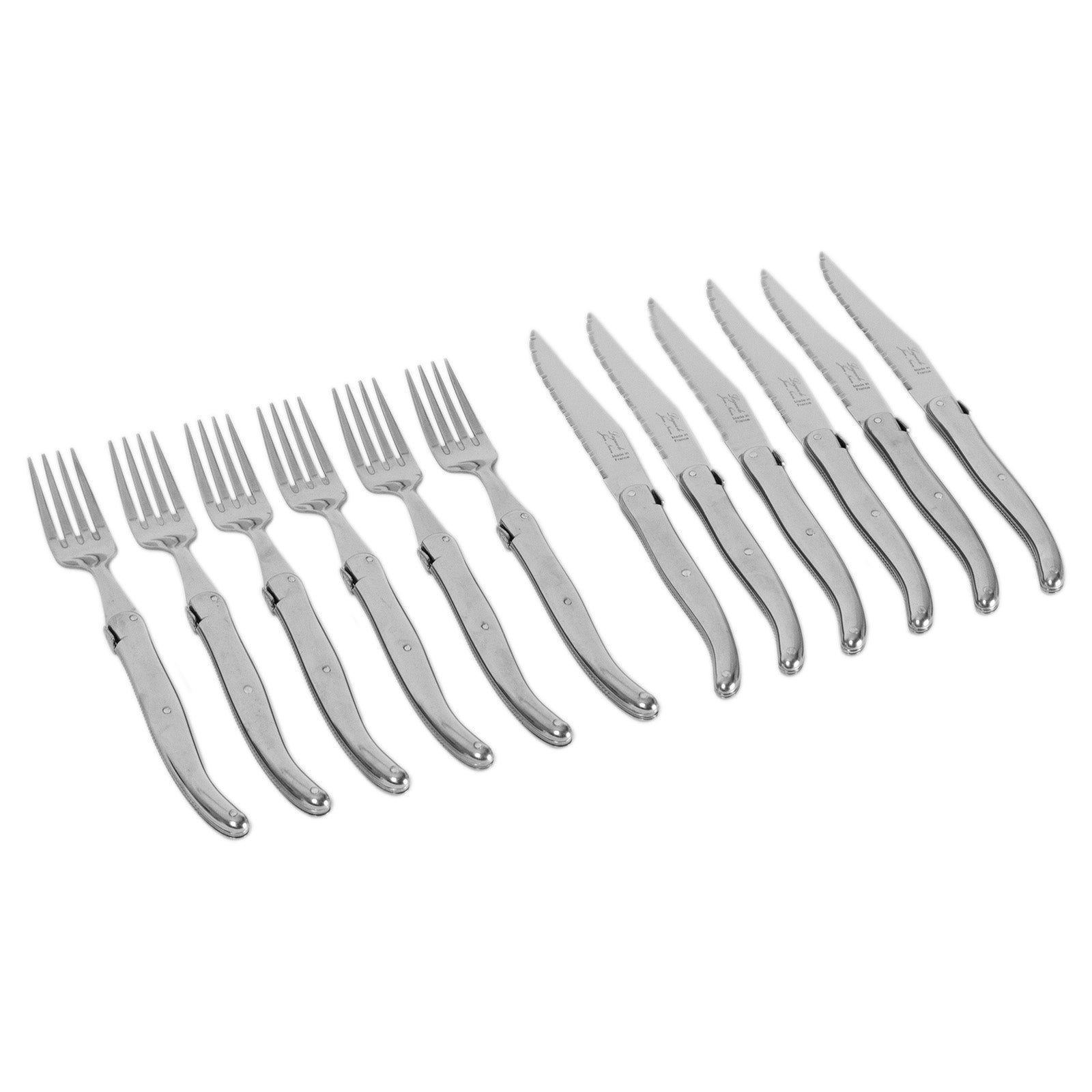 Laguiole Jean Neron Stainless Steel Handle Cutlery Set of 12