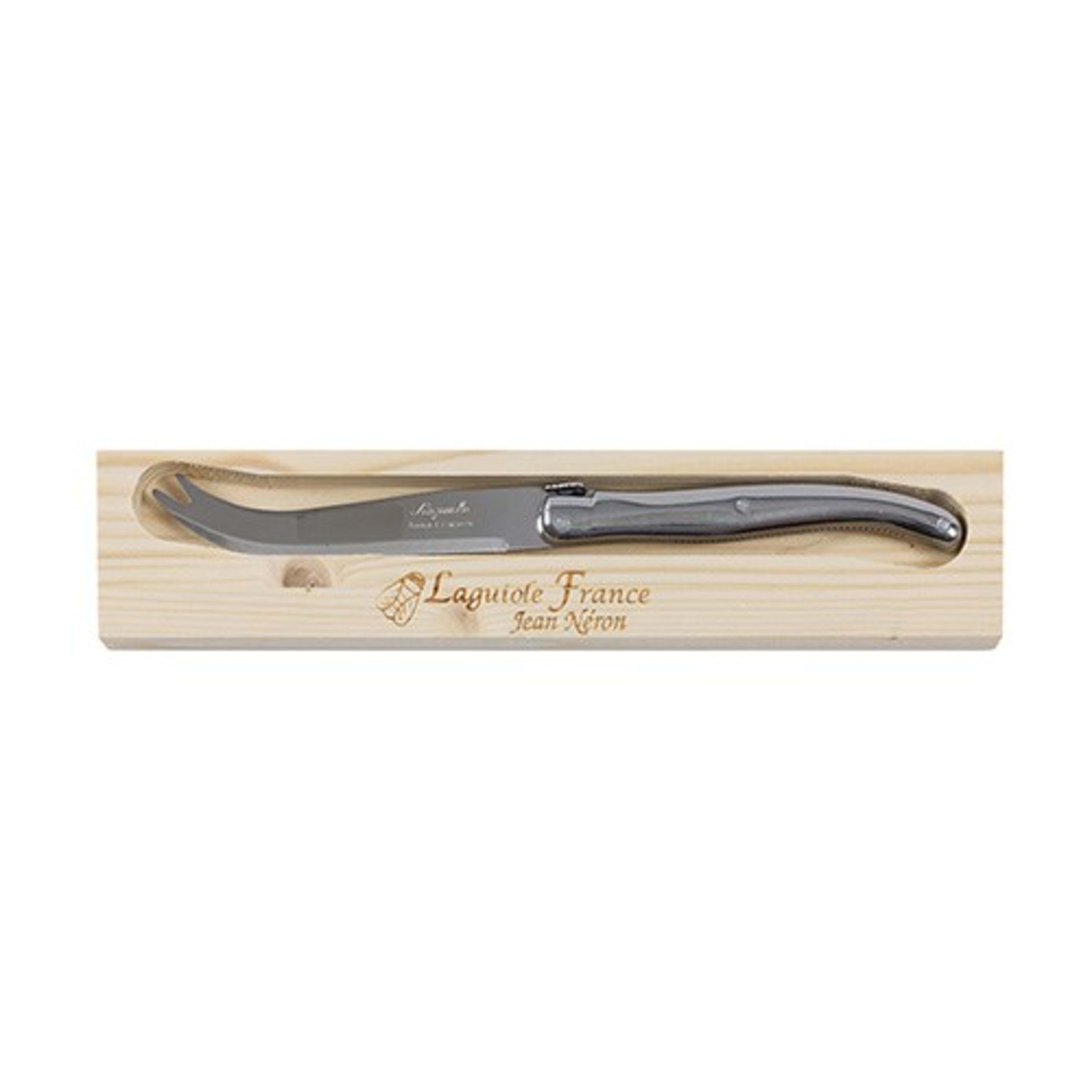 Laguiole Jean Néron Single Cheese Knife in Wooden Gift Box - Stainless Steel