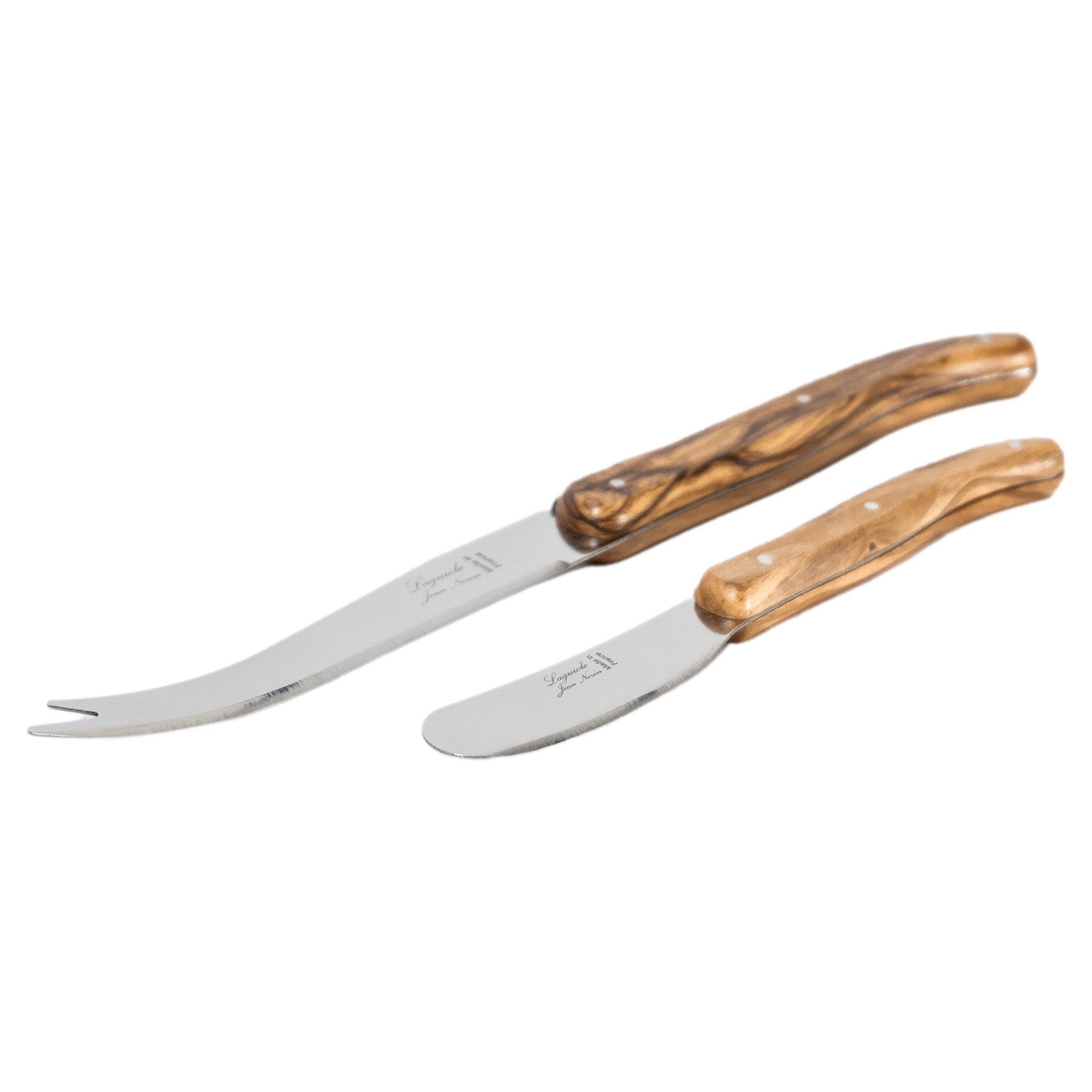 Laguiole Jean Neron Olive Wood Cheese & Pate Knife Set