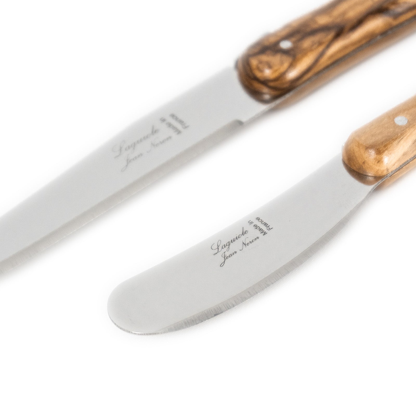 Laguiole Jean Neron Olive Wood Cheese & Pate Knife Set