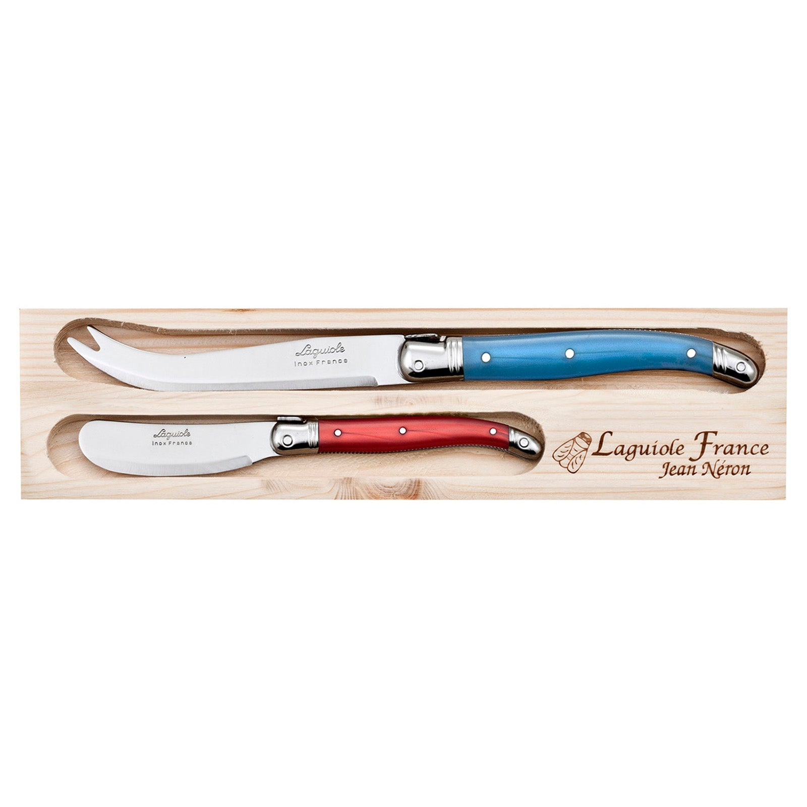 Laguiole Jean Neron Cheese & Pate Knife Set - Mixed Colour