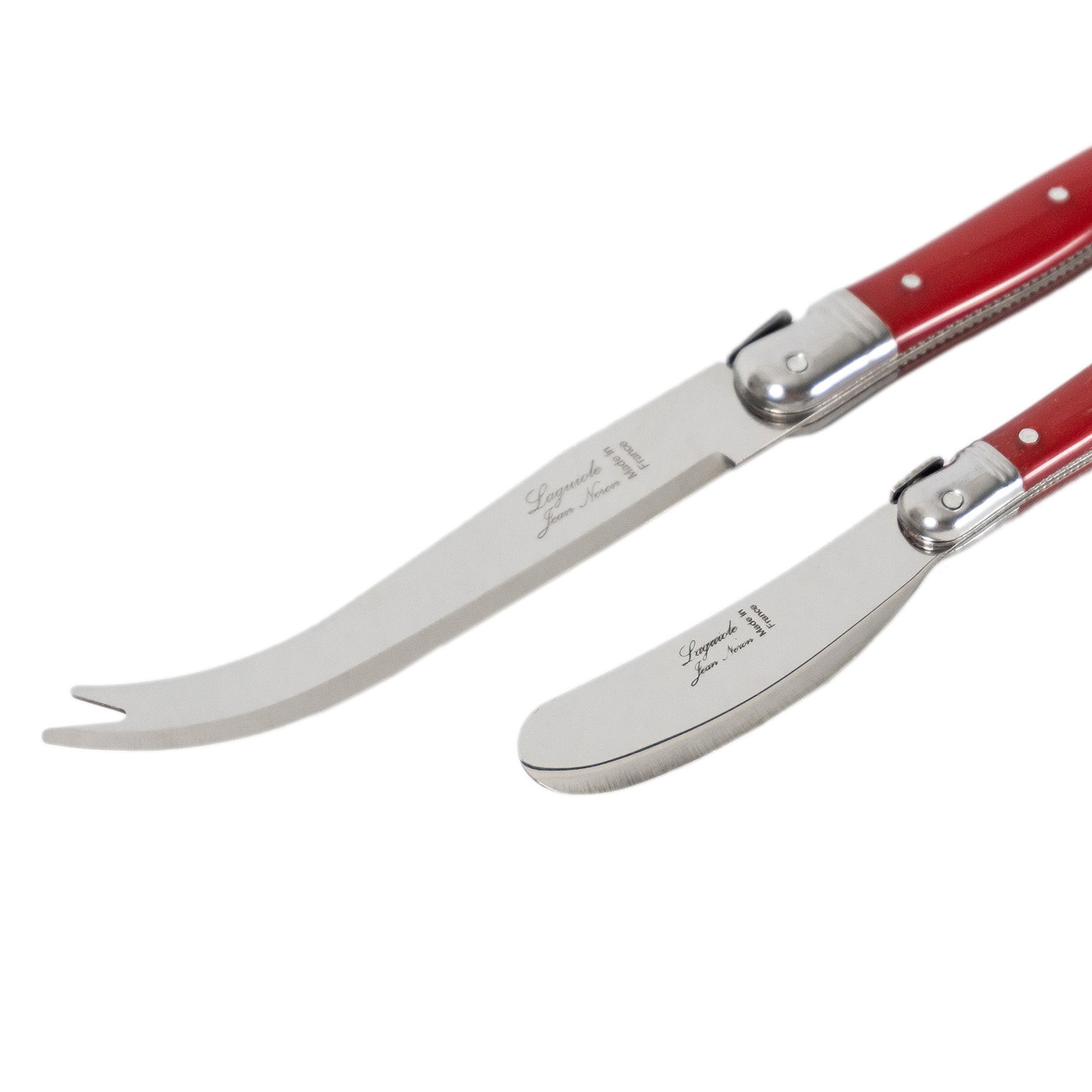 Laguiole Jean Neron Cheese & Pate Knife Set - Red