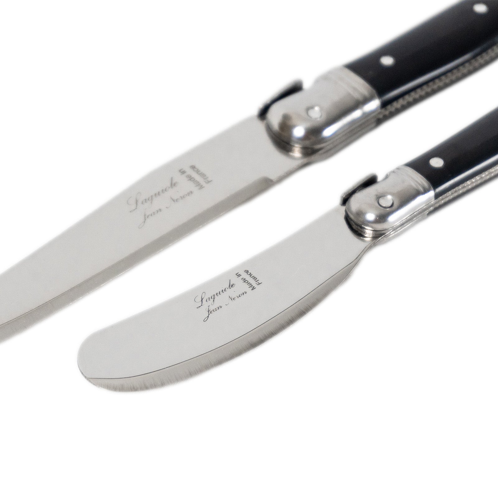 Laguiole Jean Neron Cheese & Pate Knife Set - Black