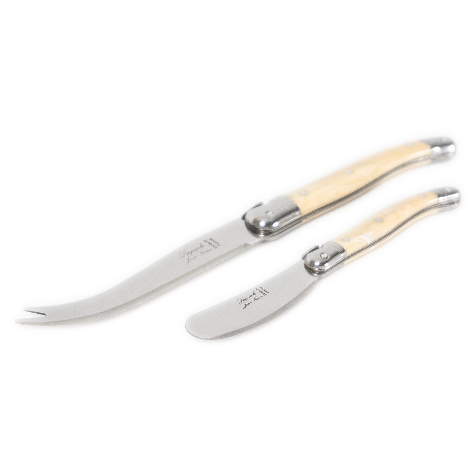 Laguiole Jean Neron Cheese & Pate Knife Set - Light Horn