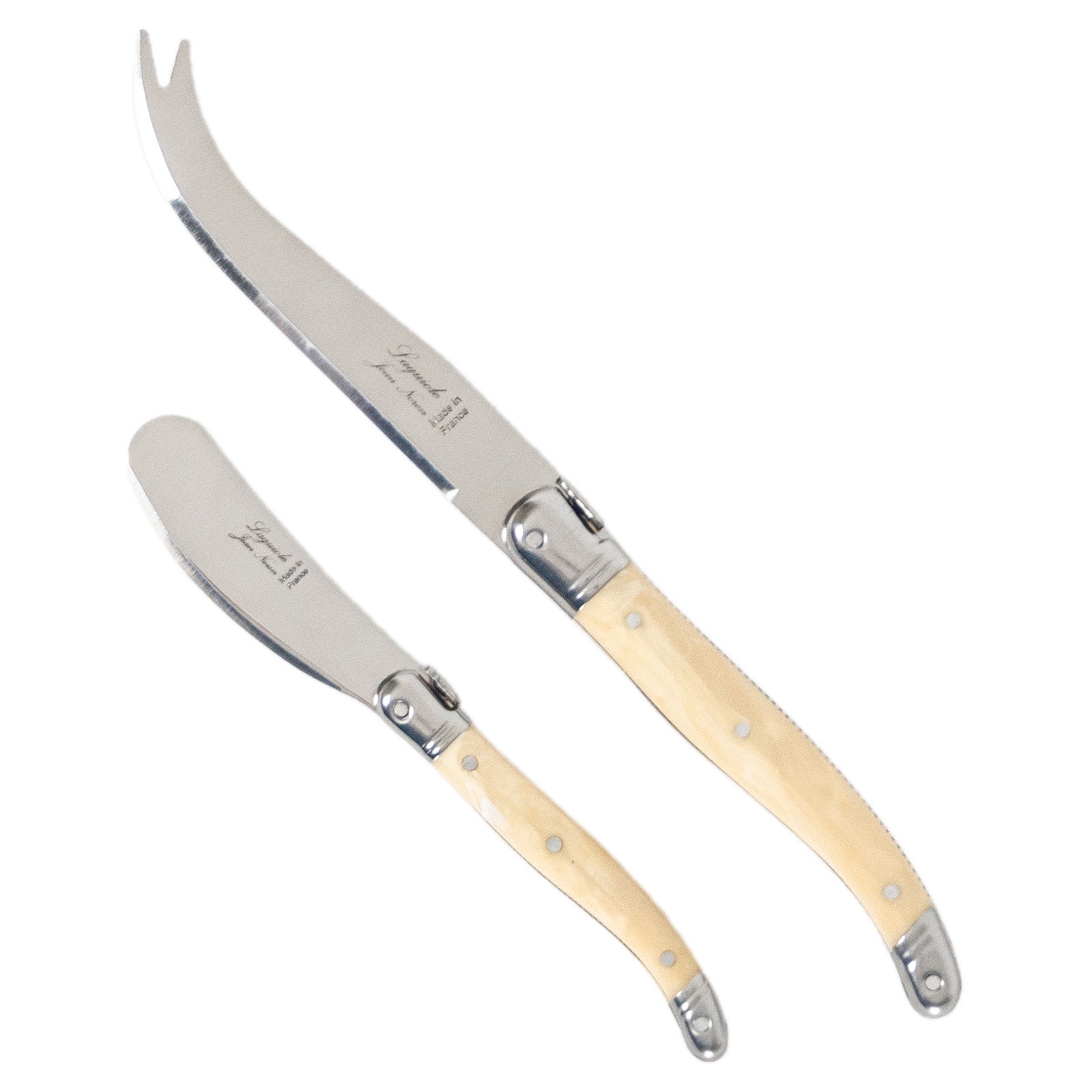 Laguiole Jean Neron Cheese & Pate Knife Set - Light Horn