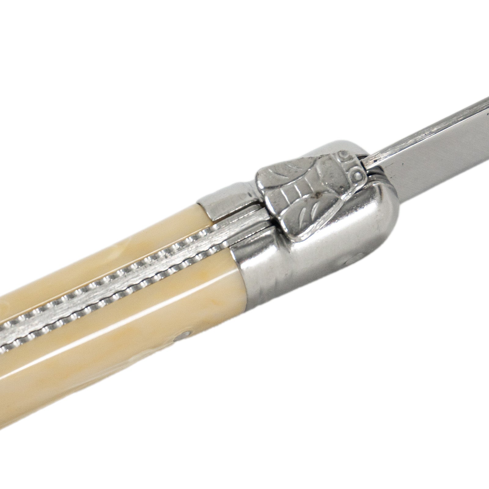 Laguiole Jean Neron Carving Knife & Fork Set - Light Horn