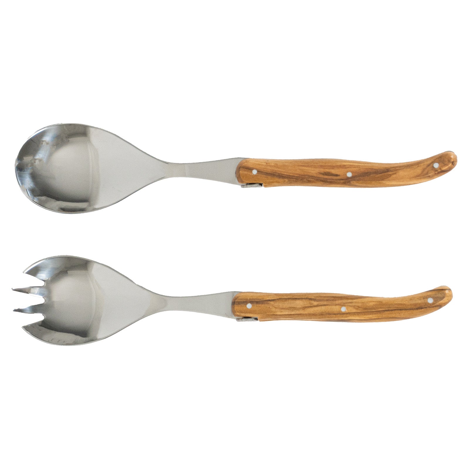 Laguiole Jean Neron Olive Wood Salad Server Set