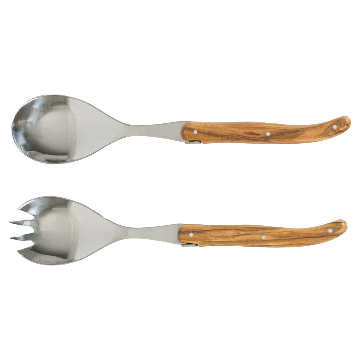 Laguiole Jean Néron Salad Server Set - Olive Wood