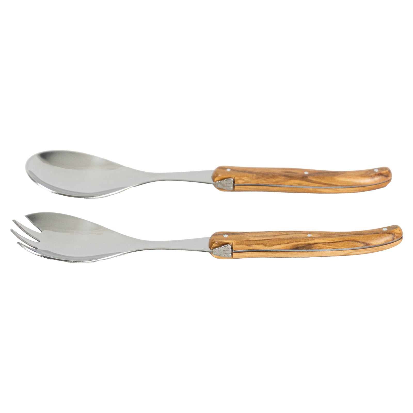 Laguiole Jean Neron Olive Wood Salad Server Set