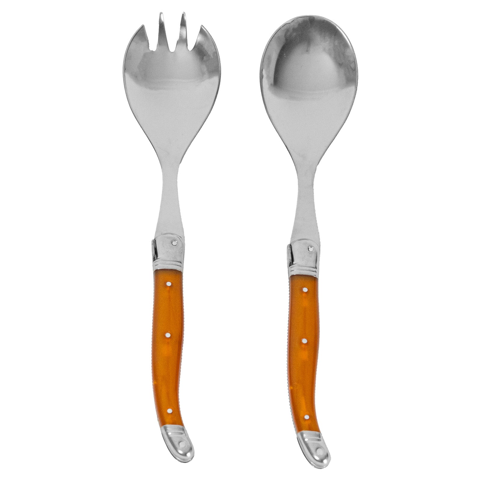 Laguiole Jean Neron Salad Server Set - Orange