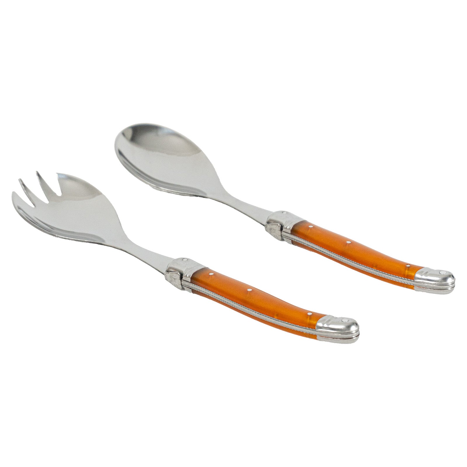 Laguiole Jean Neron Salad Server Set - Orange