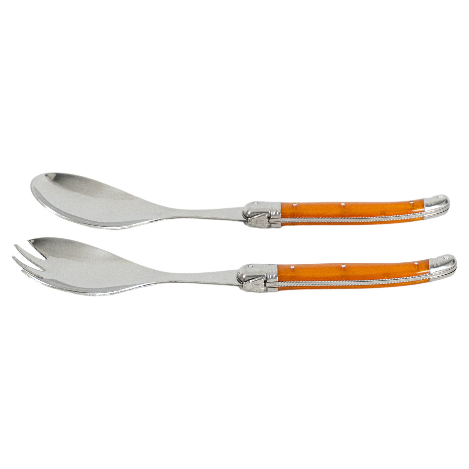 Laguiole Jean Neron Salad Server Set - Orange
