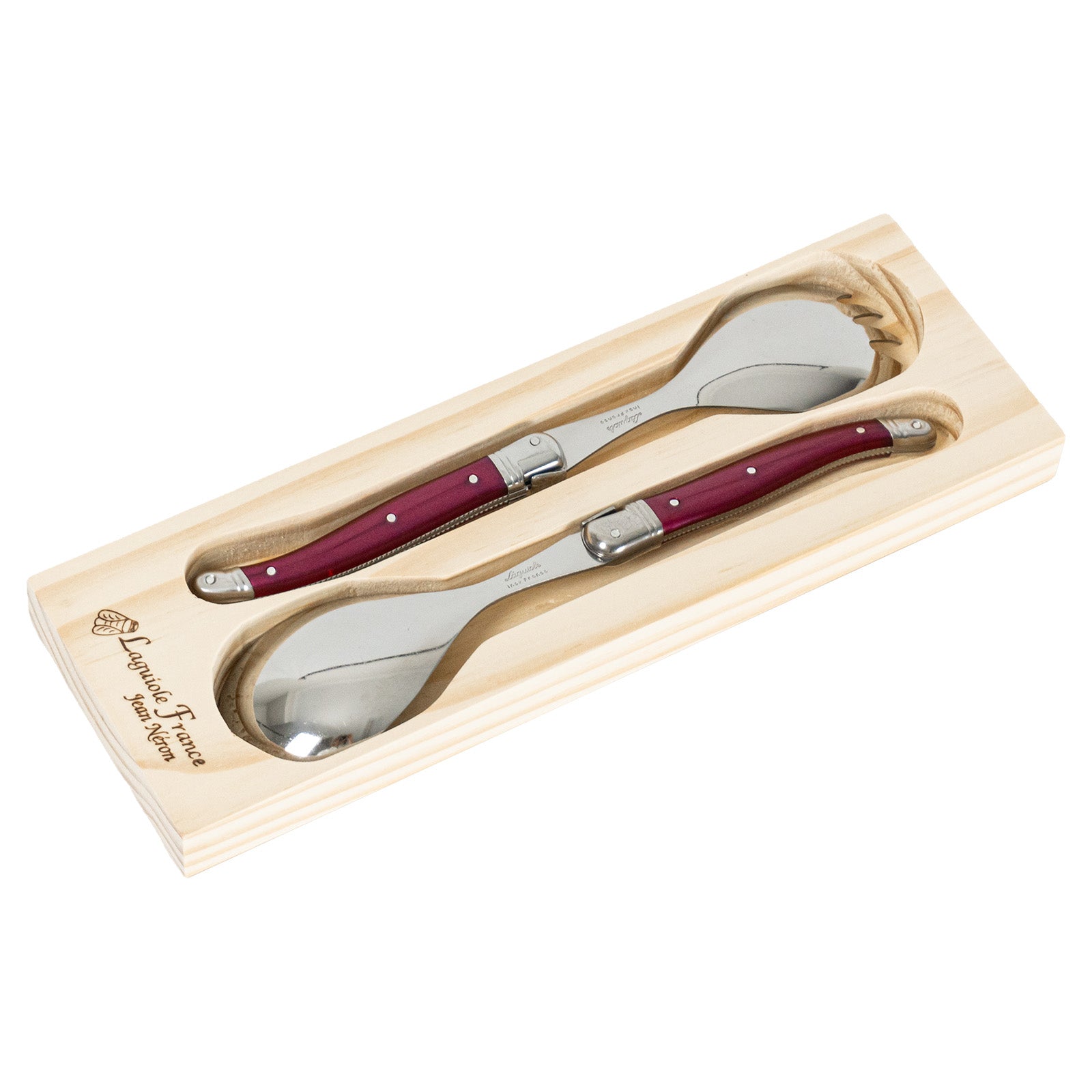 Laguiole Jean Neron Salad Server Set - Purple