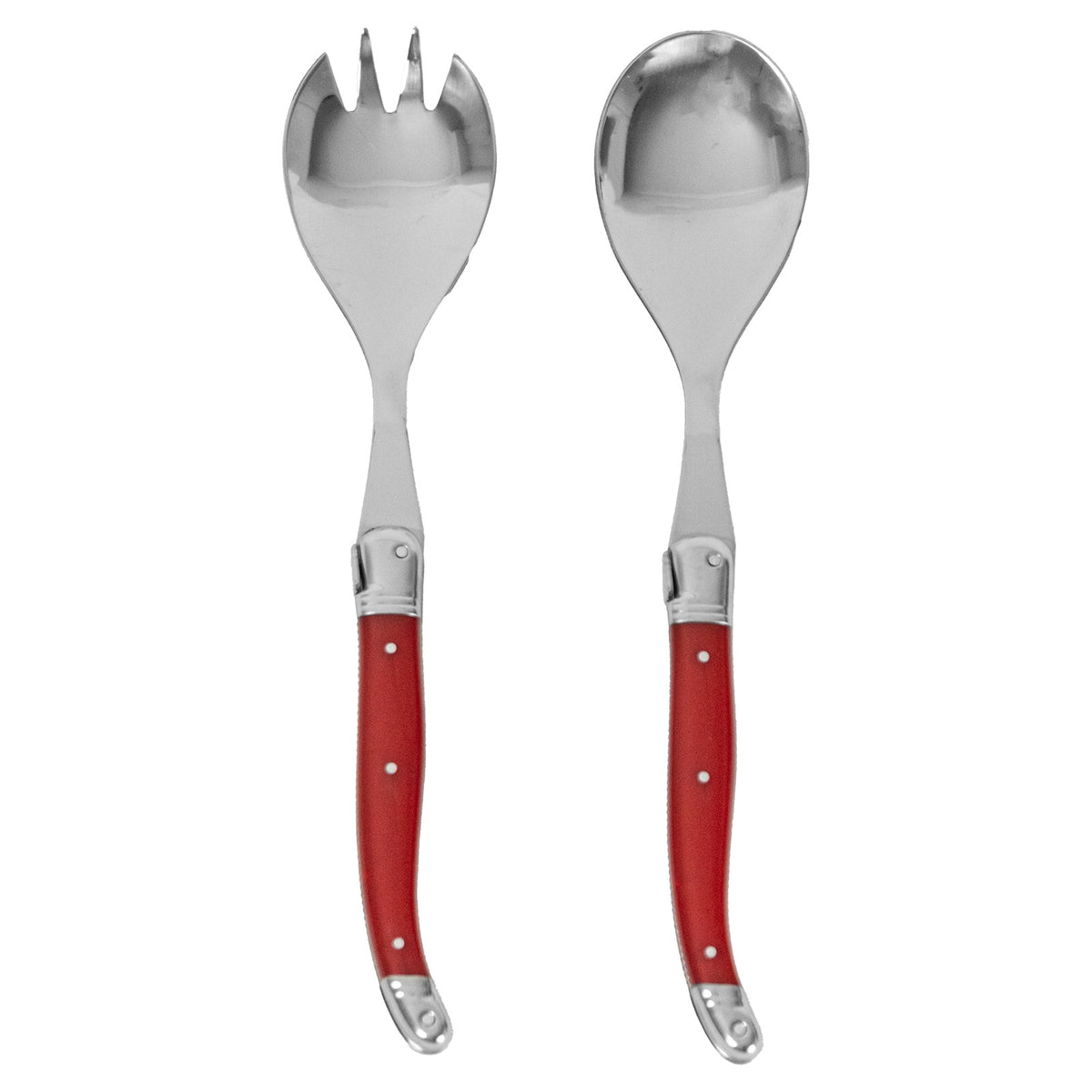 Laguiole Jean Neron Salad Server Set - Red