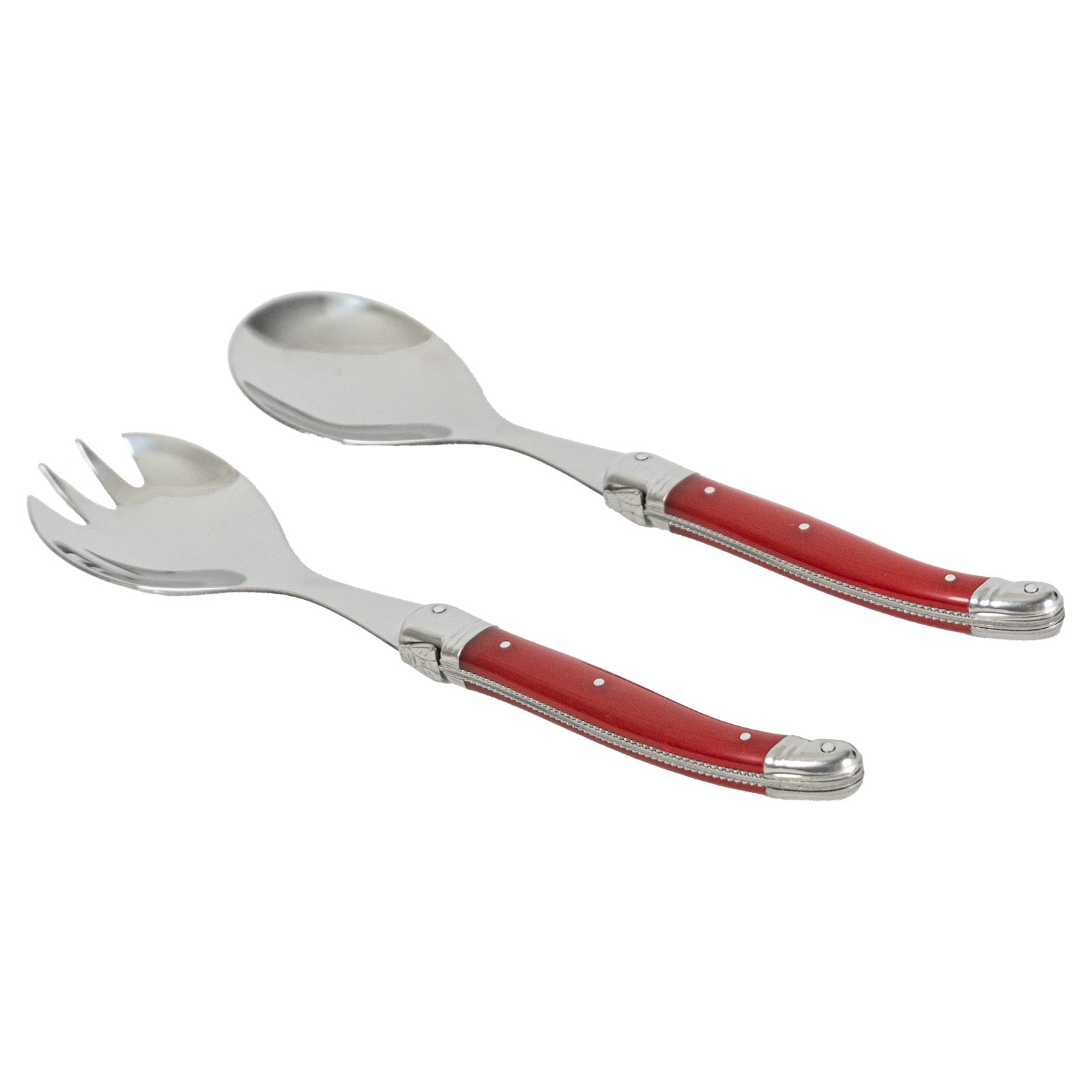 Laguiole Jean Neron Salad Server Set - Red