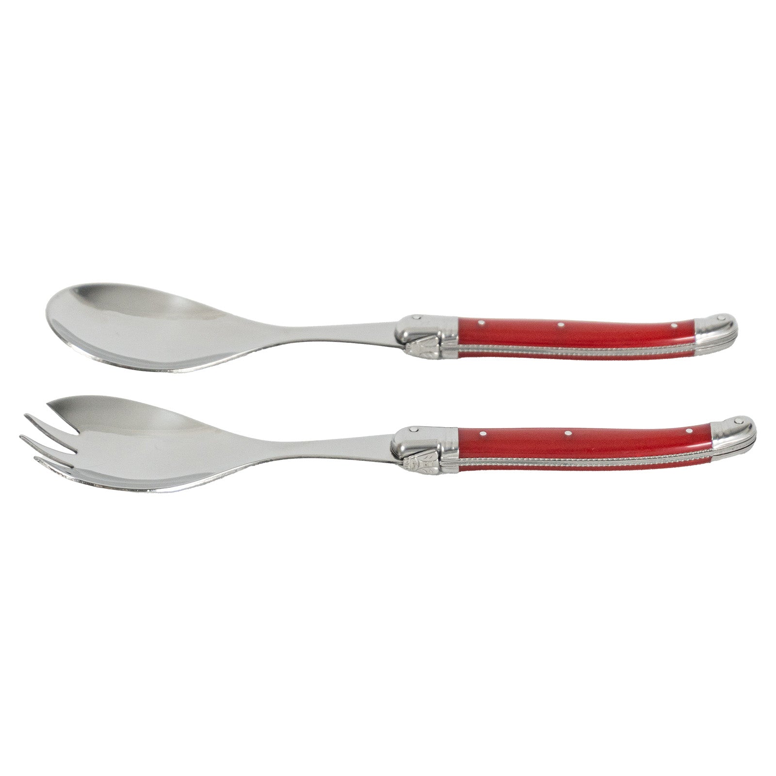 Laguiole Jean Neron Salad Server Set - Red