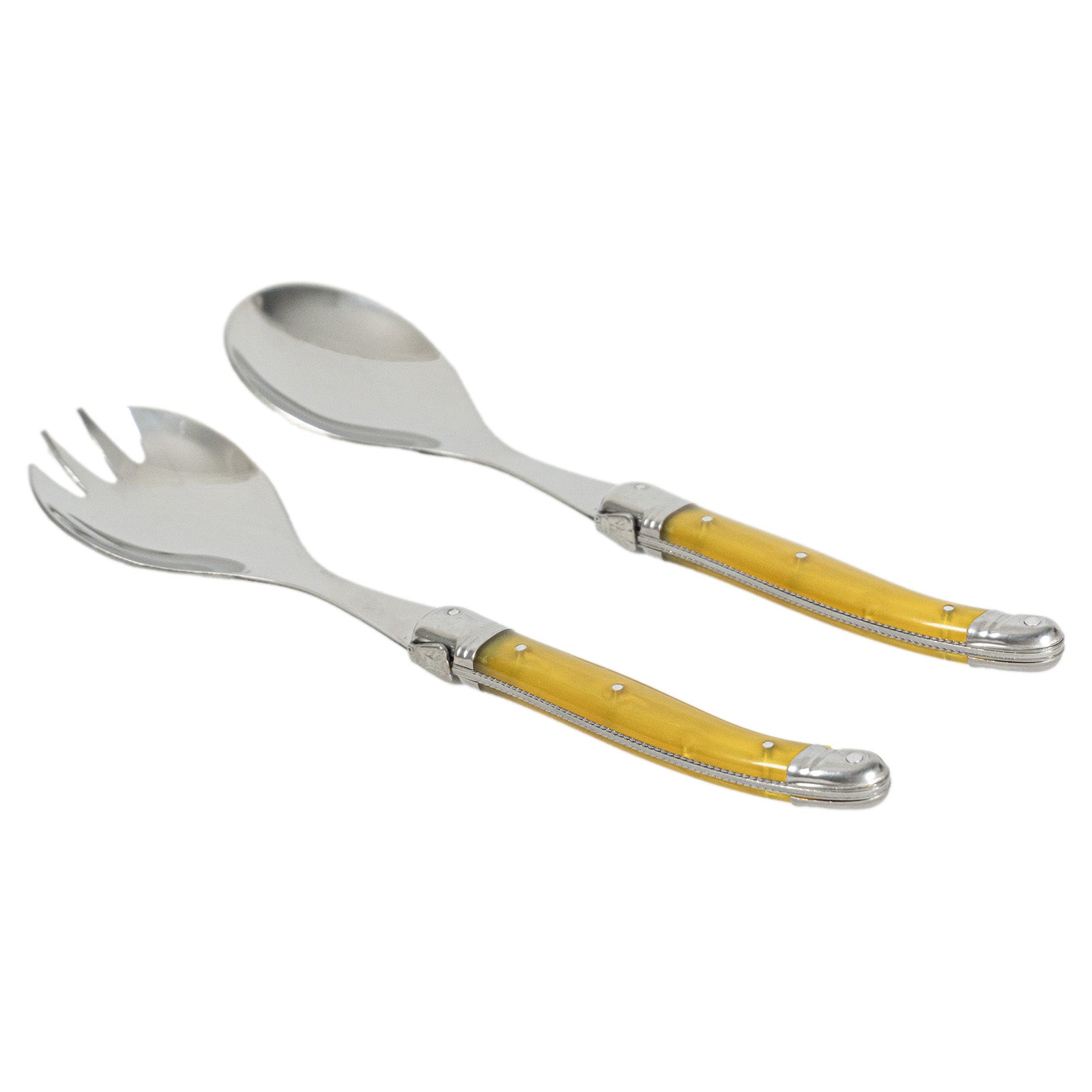 Laguiole Jean Neron Salad Server Set - Yellow