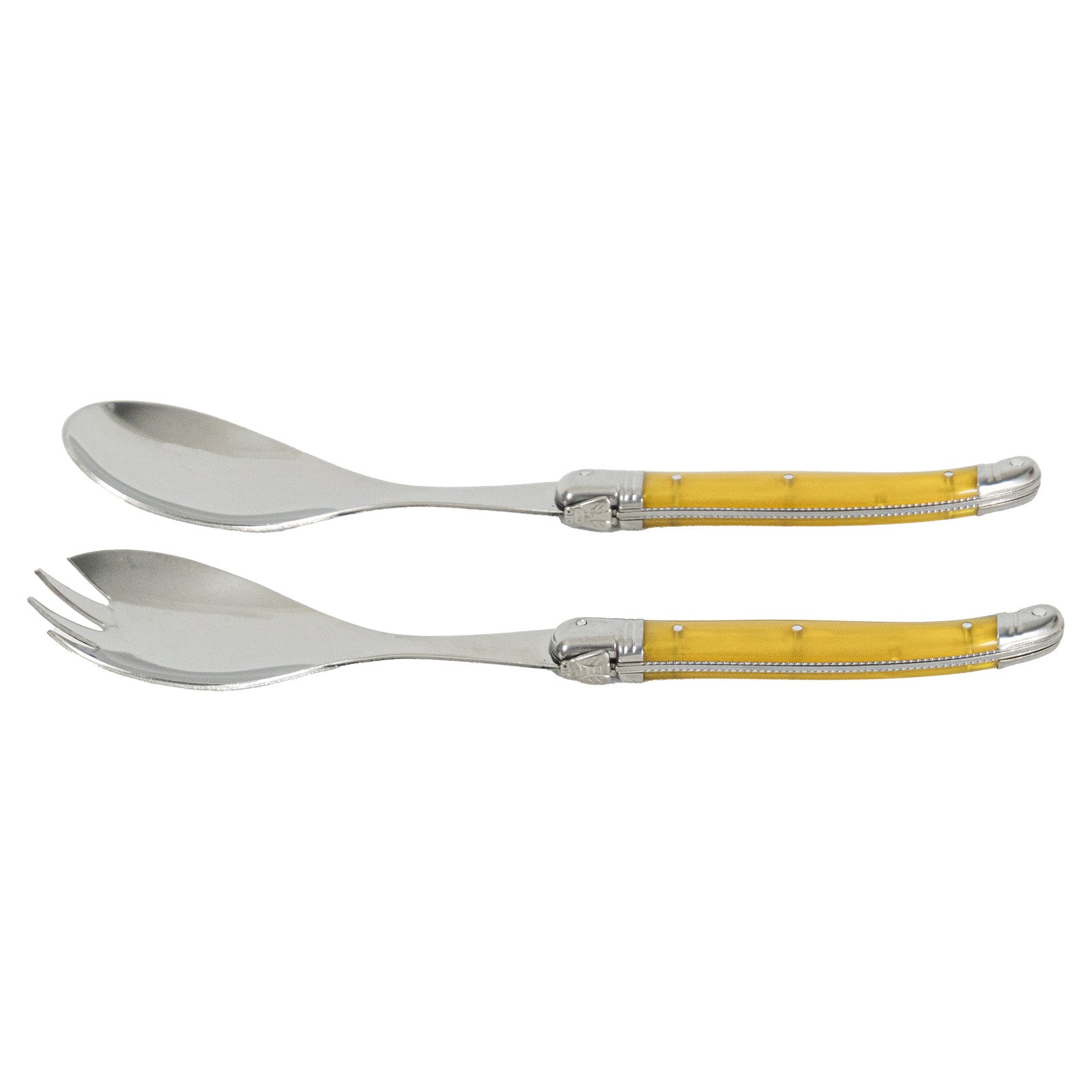 Laguiole Jean Neron Salad Server Set - Yellow