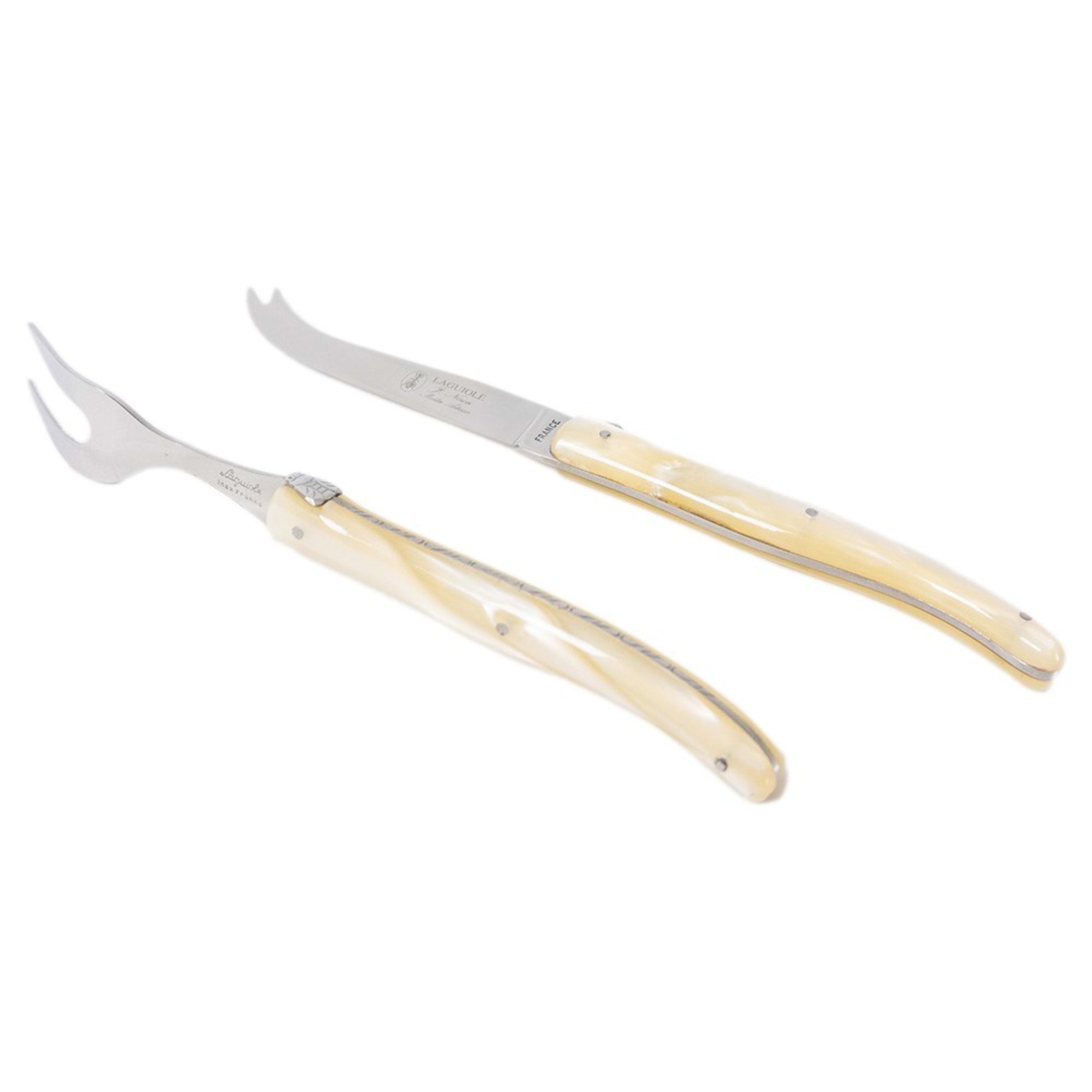 Laguiole Jean Néron Plexiglas 2 Piece Cheese Set - Champagne