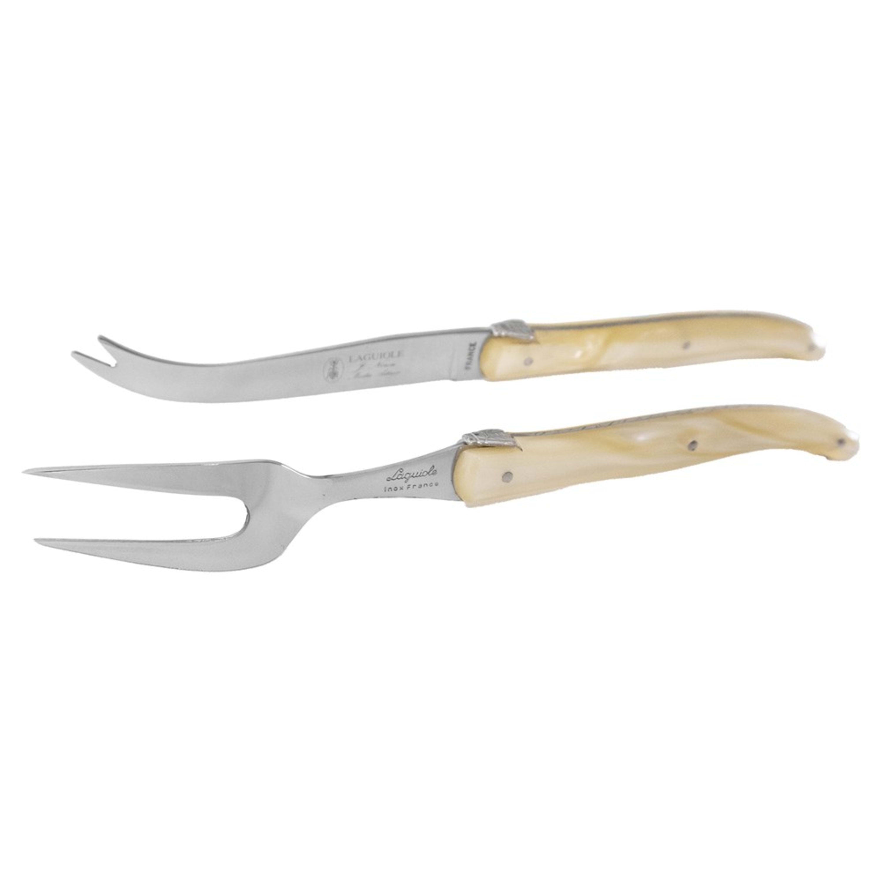 Laguiole Jean Néron Plexiglas 2 Piece Cheese Set - Champagne
