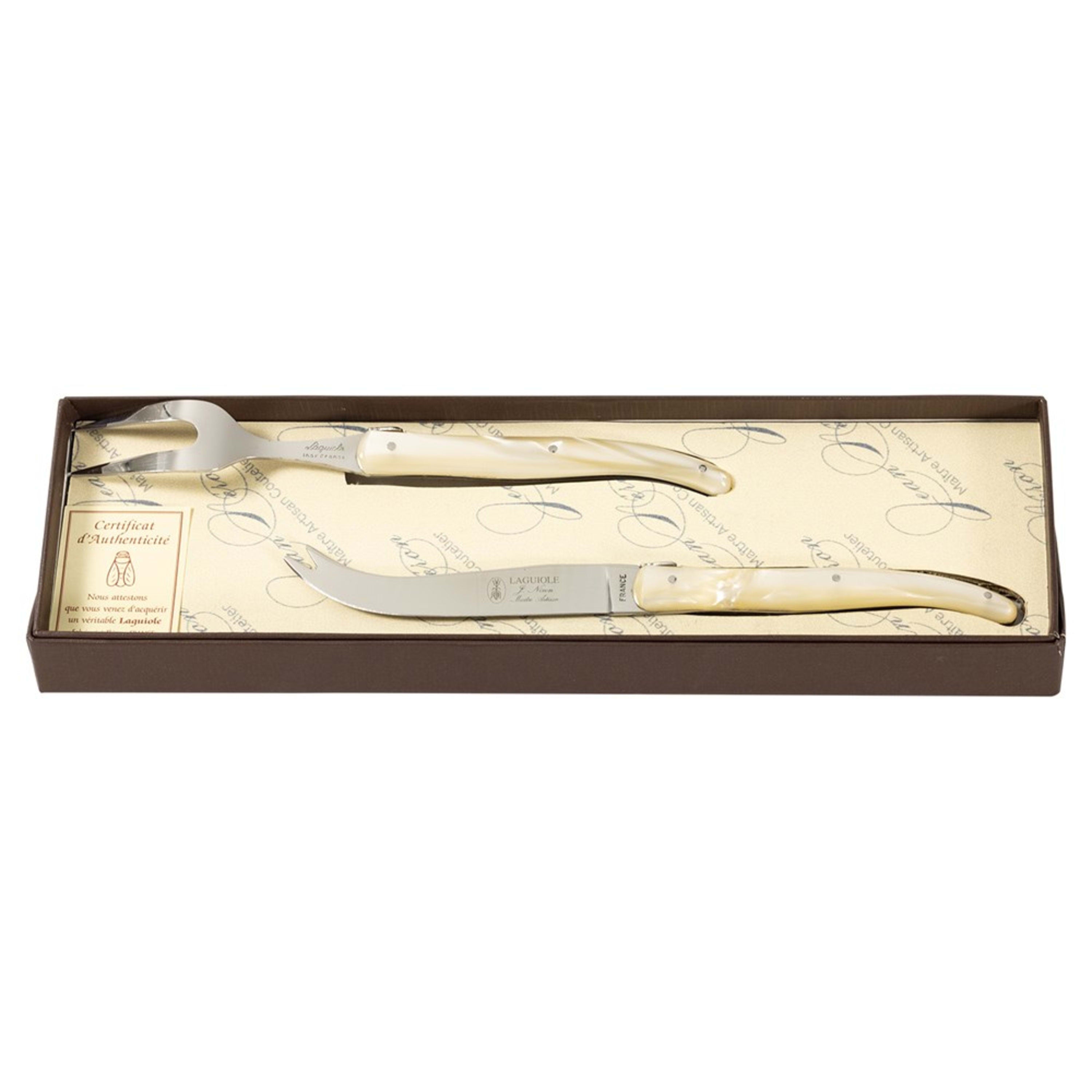 Laguiole Jean Néron Plexiglas 2 Piece Cheese Set - Champagne