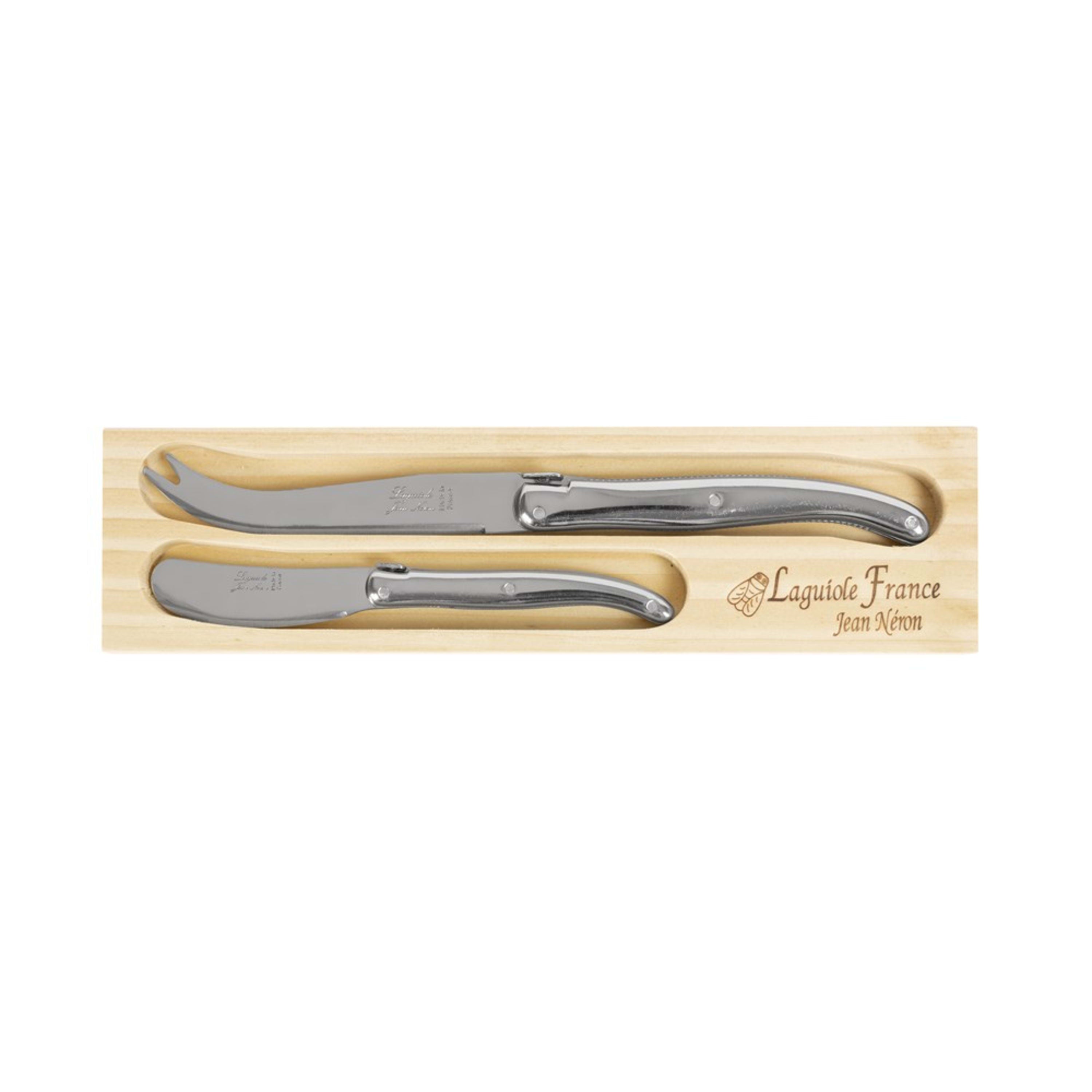 Laguiole Jean Néron 2 Piece Cheese Knife & Spreader Set - Stainless Steel