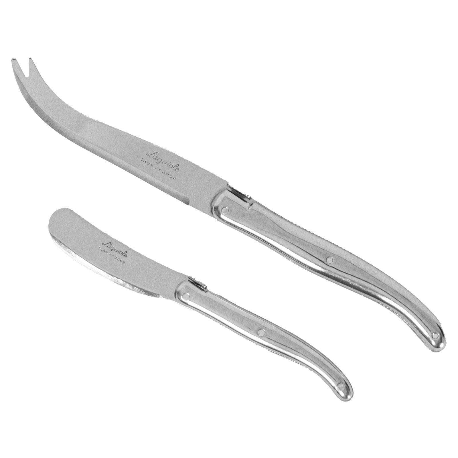 Laguiole Jean Neron Stainless Steel Handle Cheese & Pate Knife Set