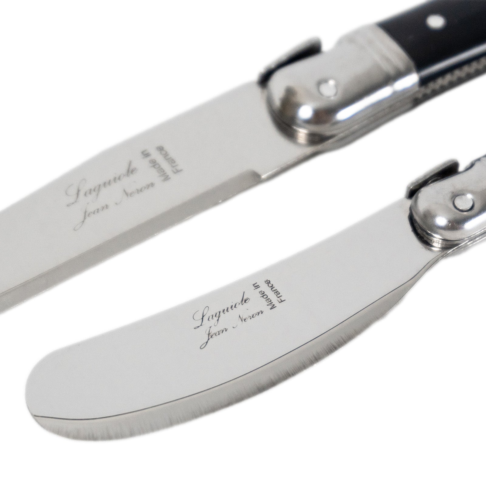 Laguiole Jean Neron Cheese & Pate Knife Set with Cleaver - Black