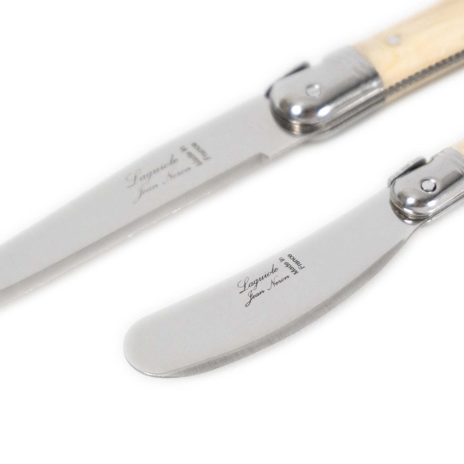 Laguiole Jean Neron Cheese & Pate Knife Set with Cleaver - Light Horn