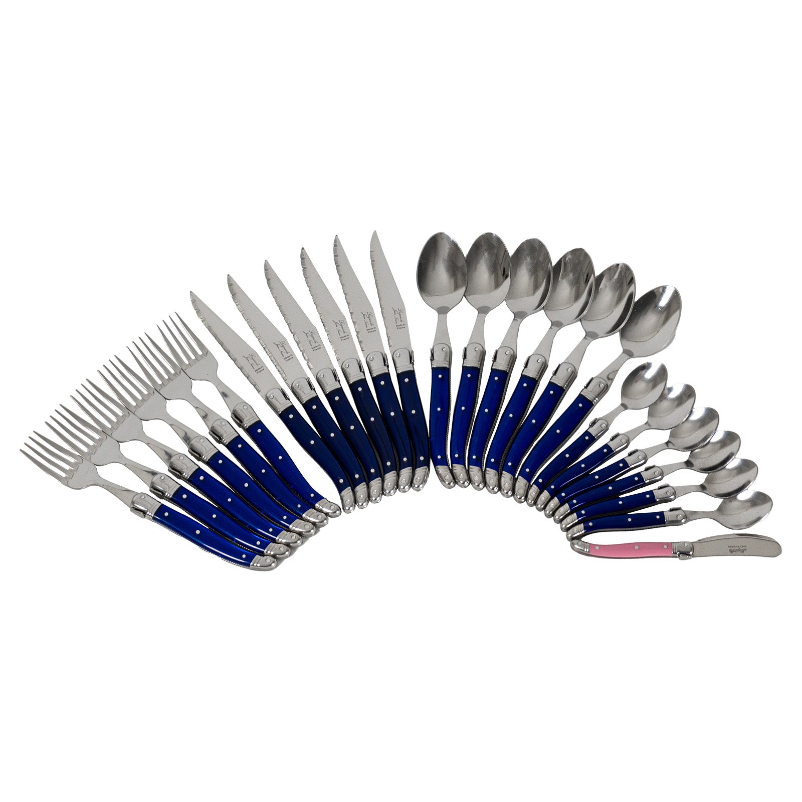 Laguiole Jean Neron Cutlery Set of 24 - French Blue