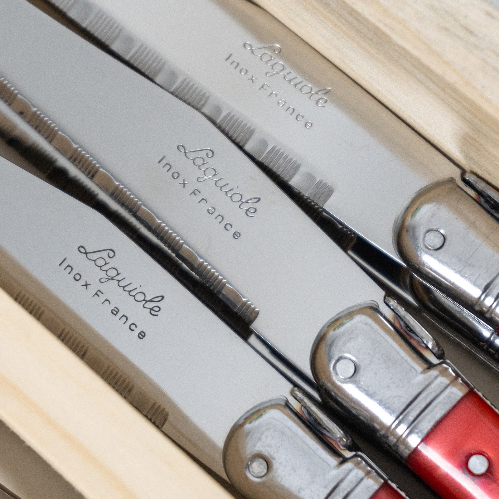 Laguiole Jean Neron Cutlery Set of 24 - Red