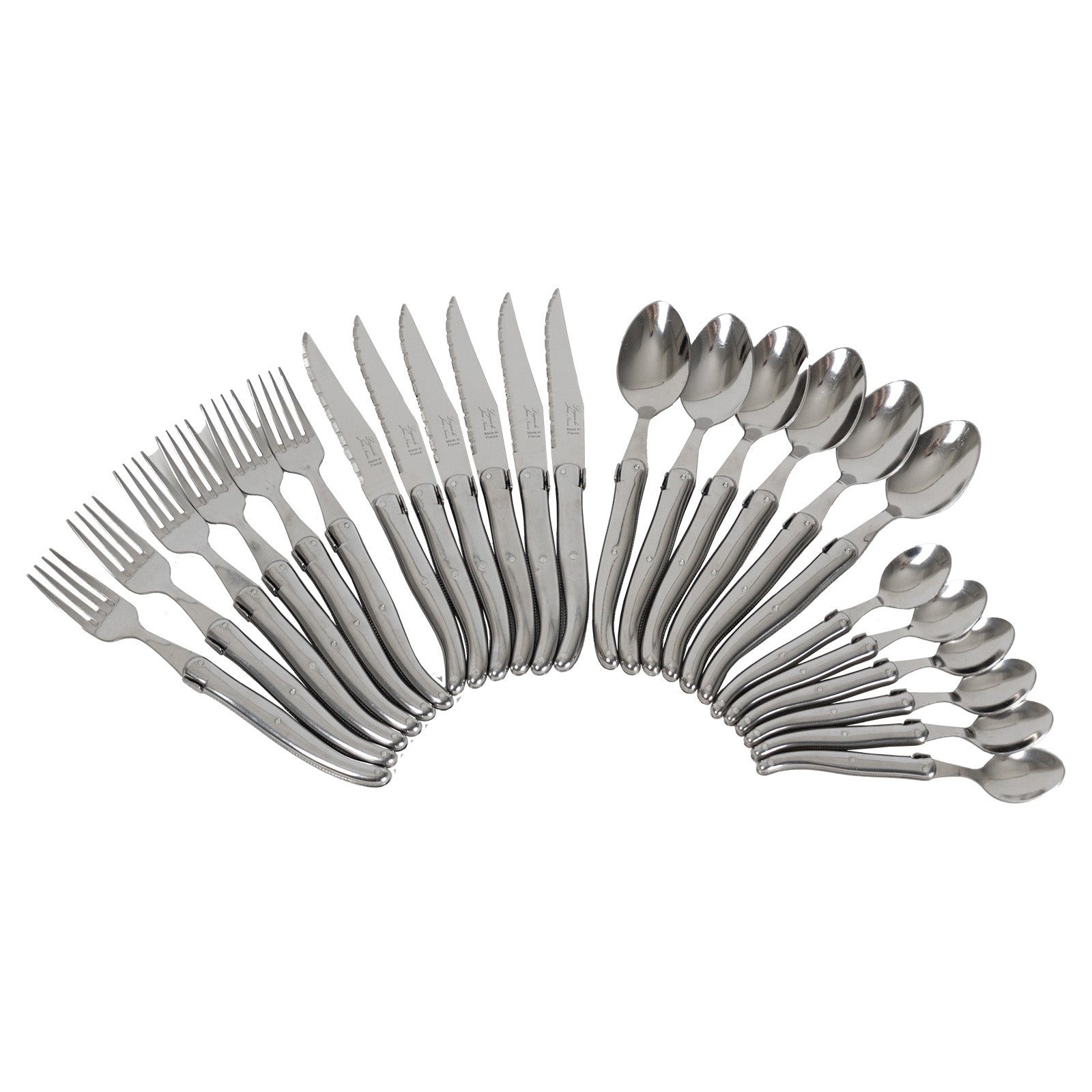 Laguiole Jean Neron Stainless Steel Handle Cutlery Set of 24