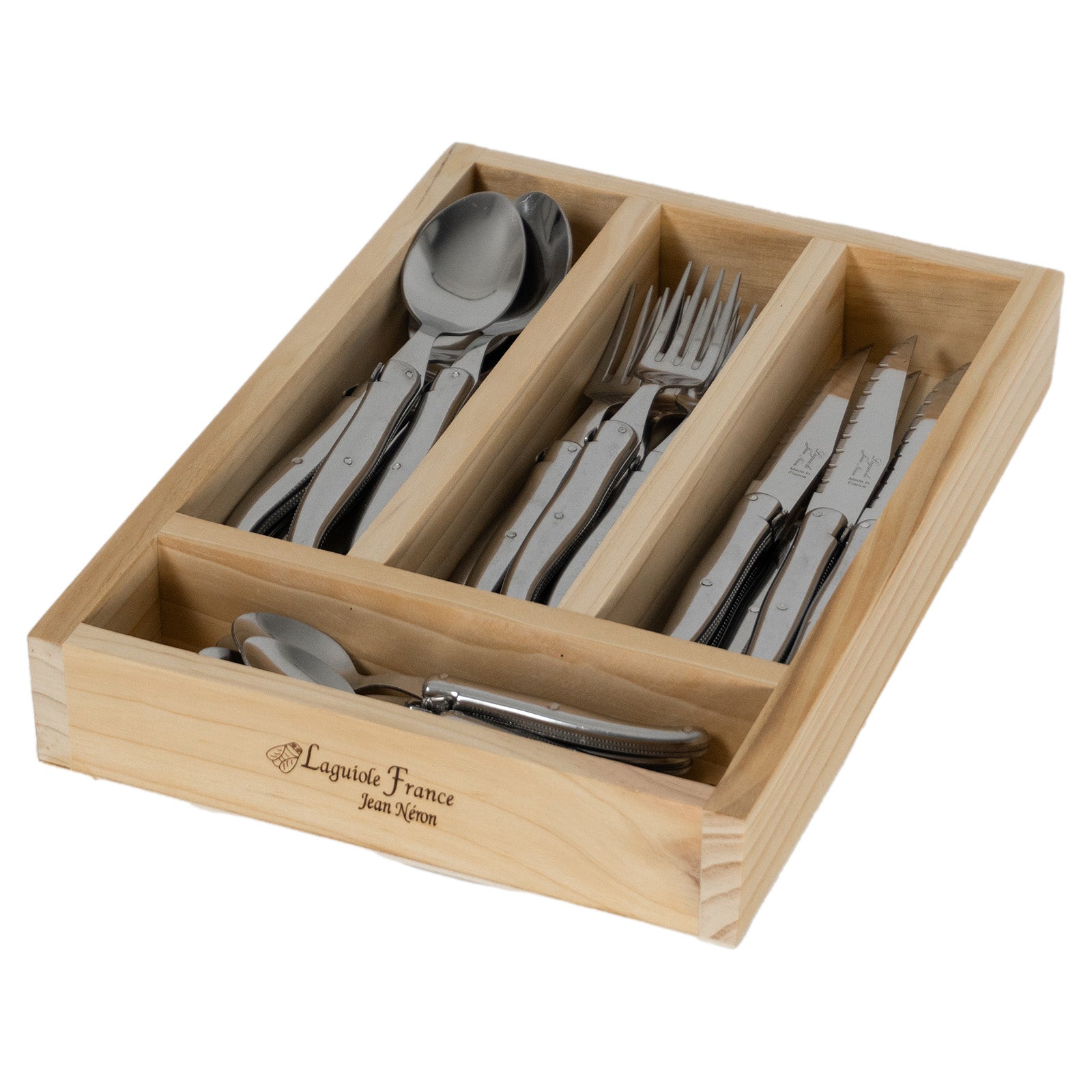Laguiole Jean Neron Stainless Steel Handle Cutlery Set of 24