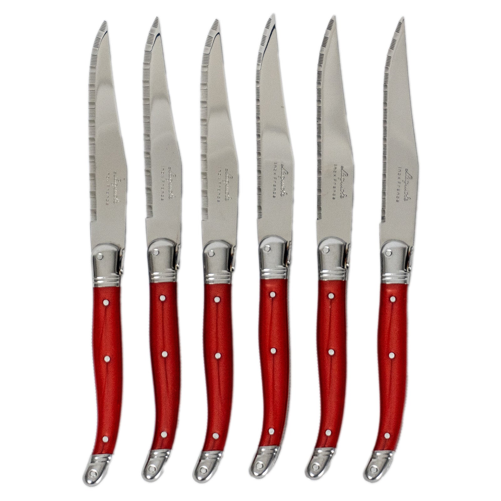 Laguiole Jean Neron Red Steak Knife Set - Gift Box