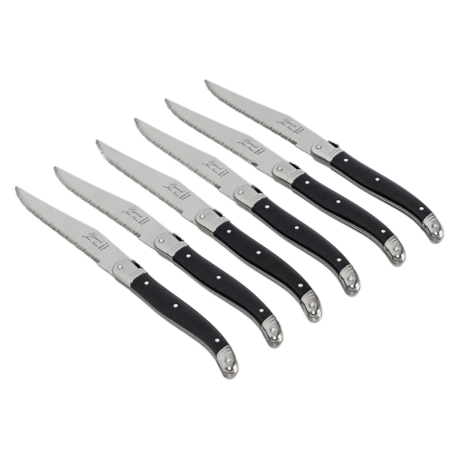 Laguiole Jean Neron Black Steak Knife Set - Gift Box