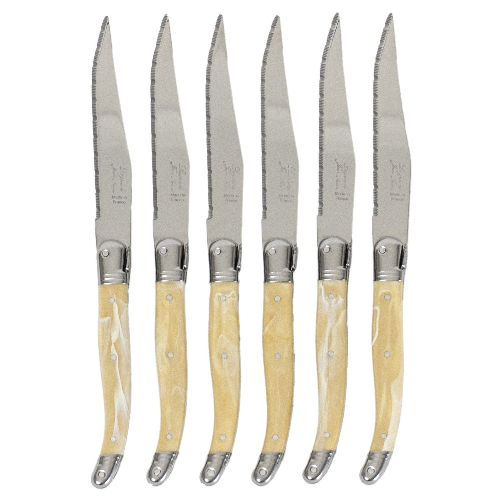 Laguiole Jean Neron Light Horn Steak Knife Set - Gift Box