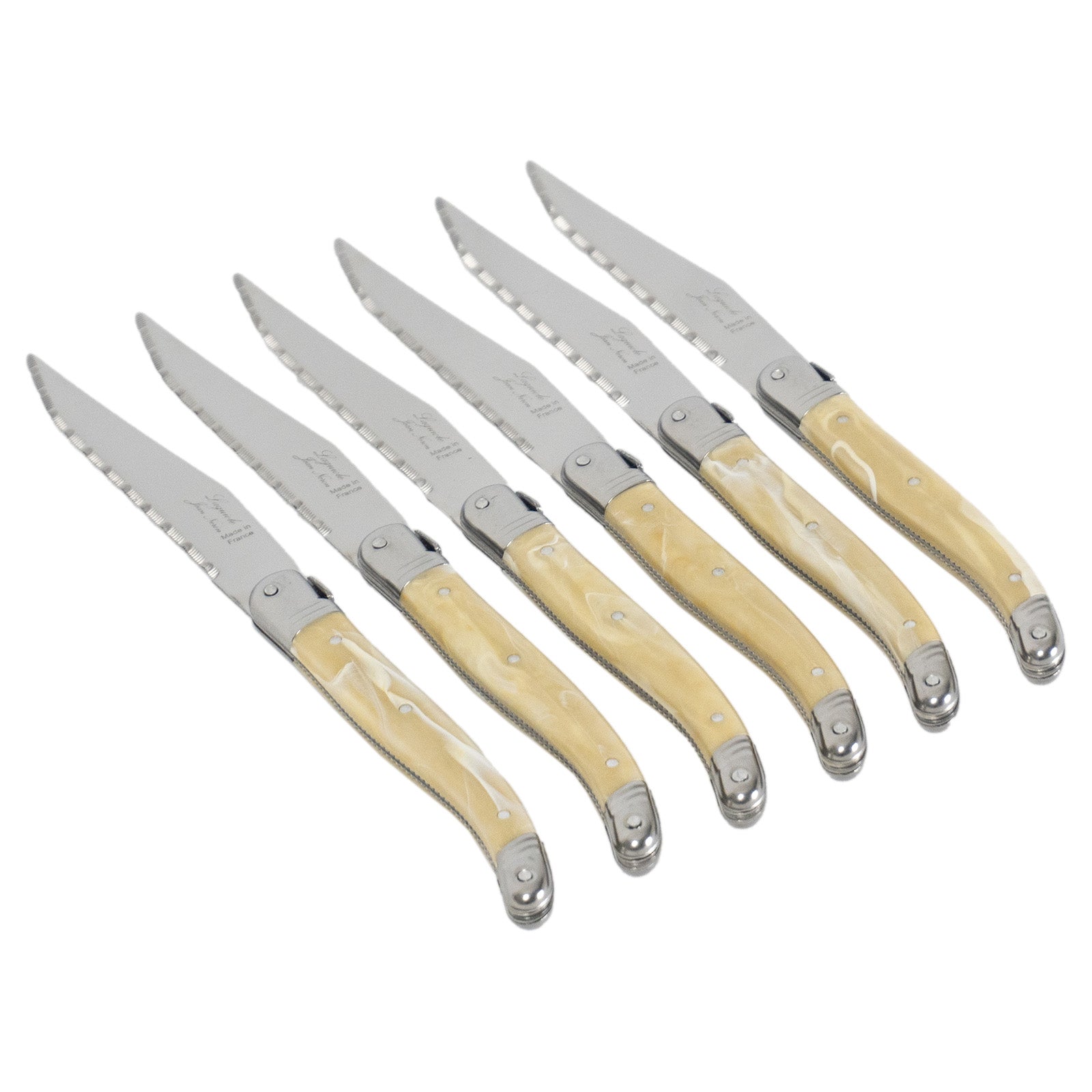 Laguiole Jean Neron Light Horn Steak Knife Set - Gift Box