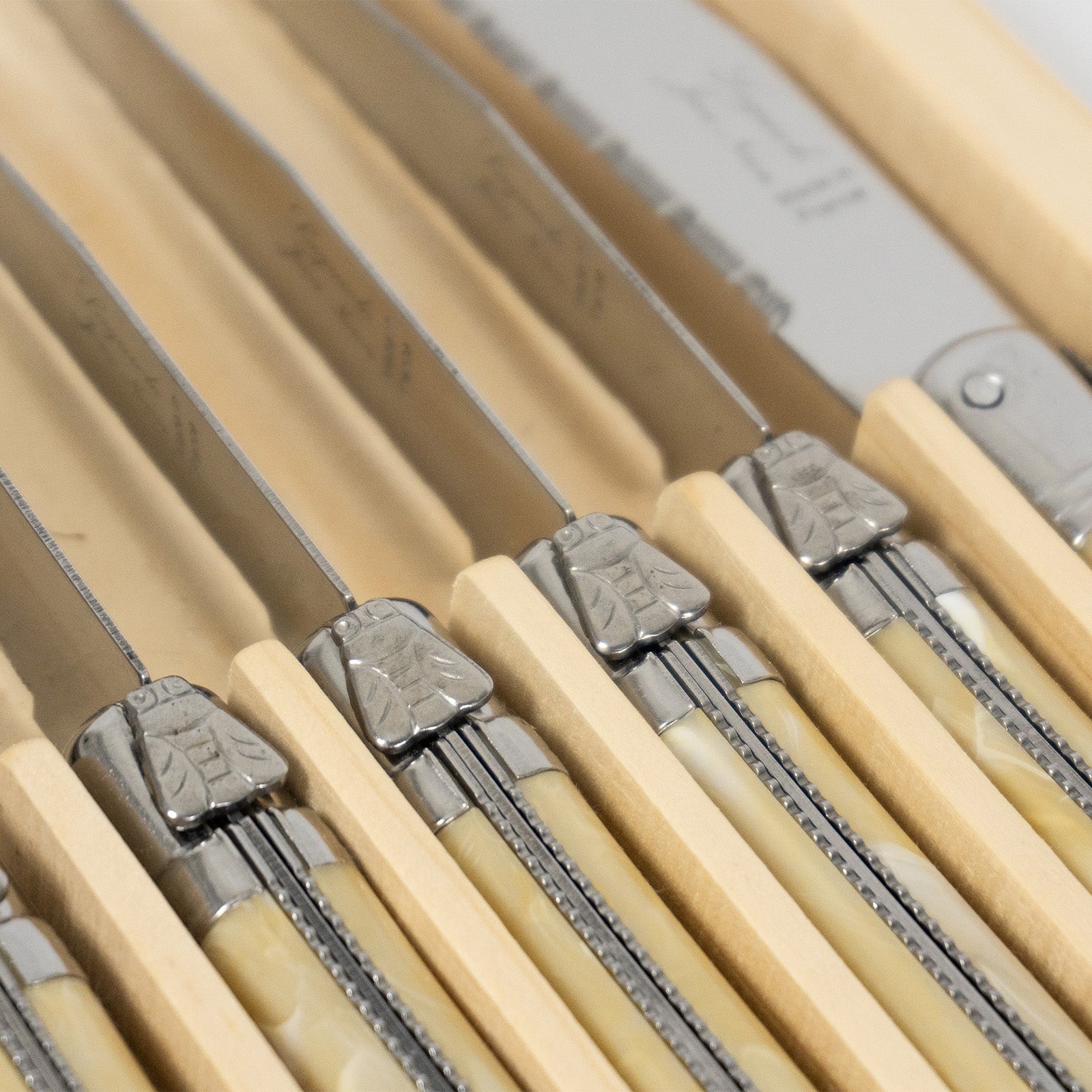 Laguiole Jean Neron Light Horn Steak Knife Set - Gift Box