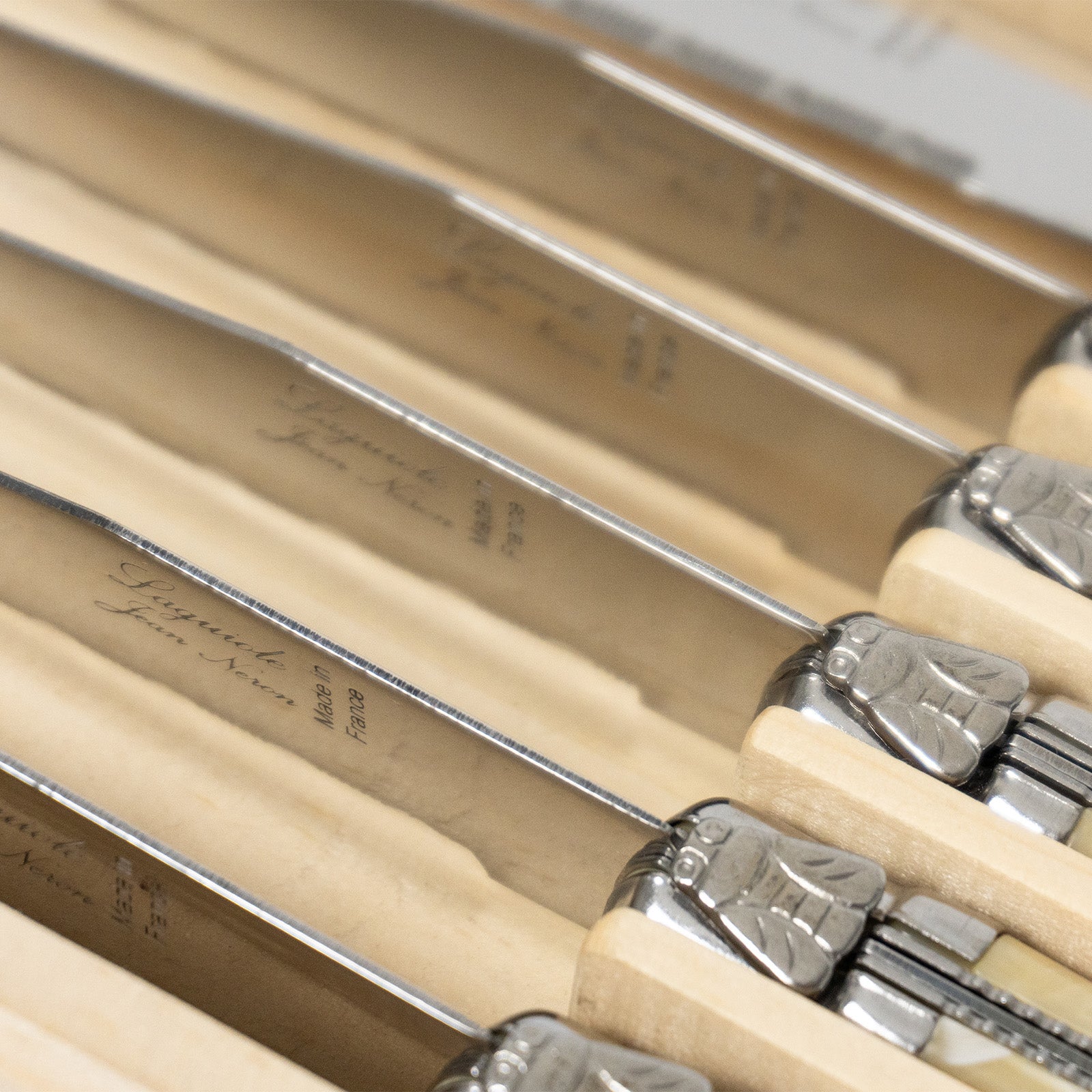 Laguiole Jean Neron Light Horn Steak Knife Set - Gift Box