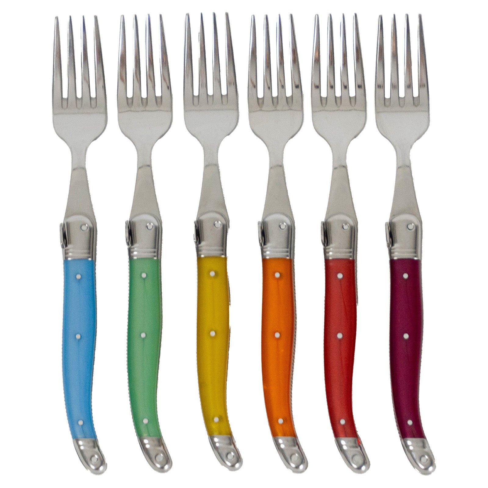 Laguiole Jean Neron Table Fork Set - Mixed Colour