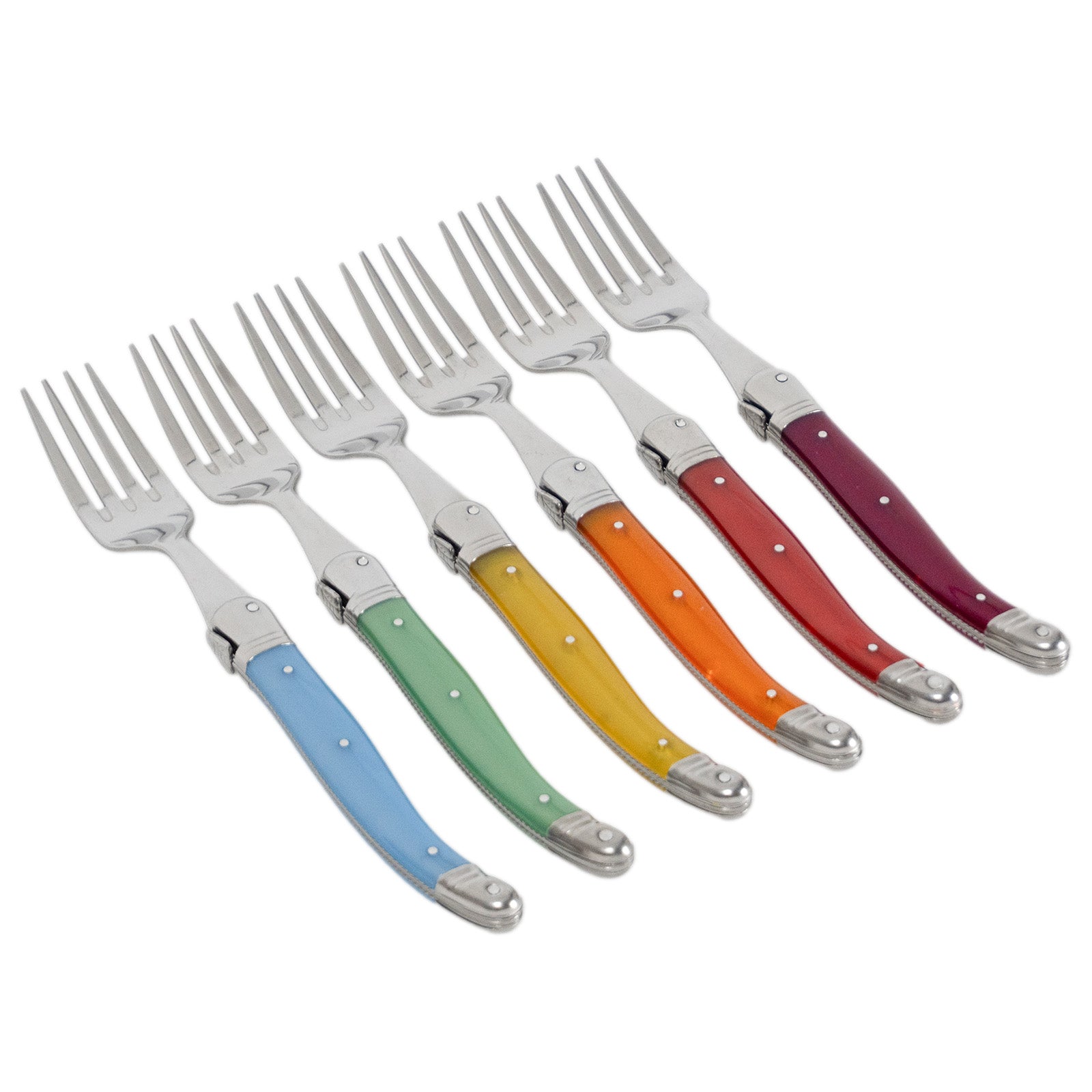 Laguiole Jean Neron Table Fork Set - Mixed Colour