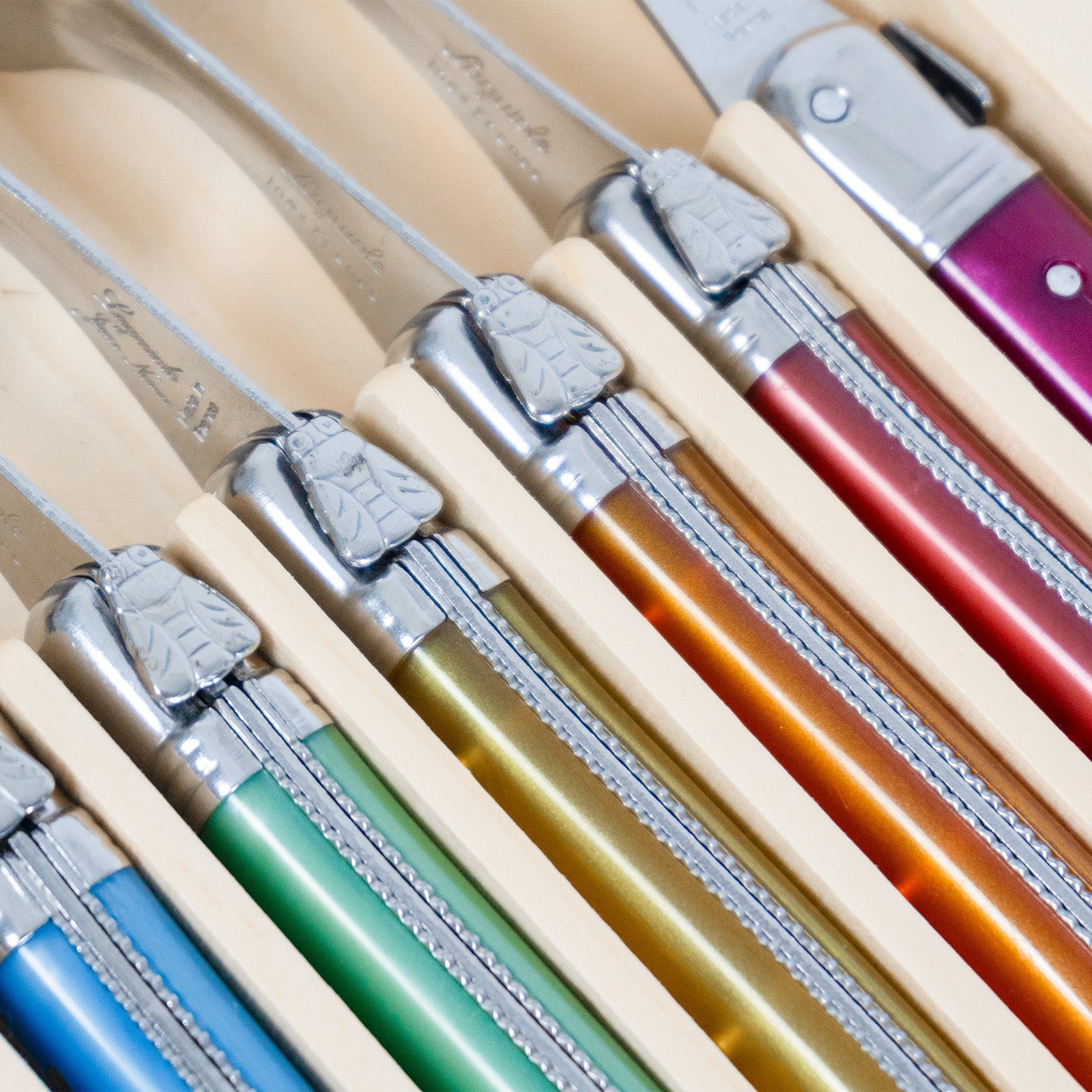 Laguiole Jean Neron Table Fork Set - Mixed Colour