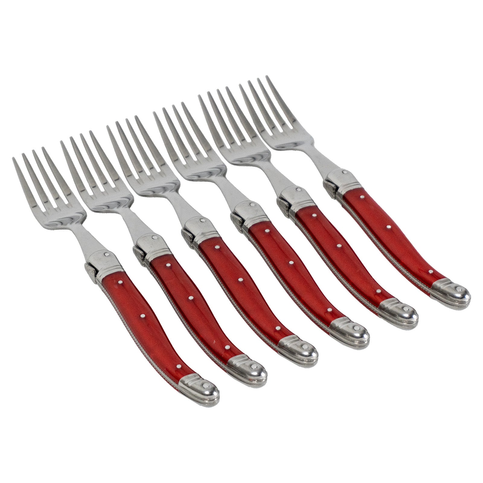 Laguiole Jean Neron Table Fork Set - Red